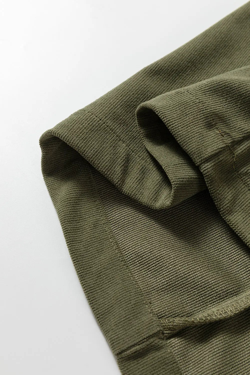 Soft Corduroy Half Button Collared Long Sleeve Mini Dress - eAura