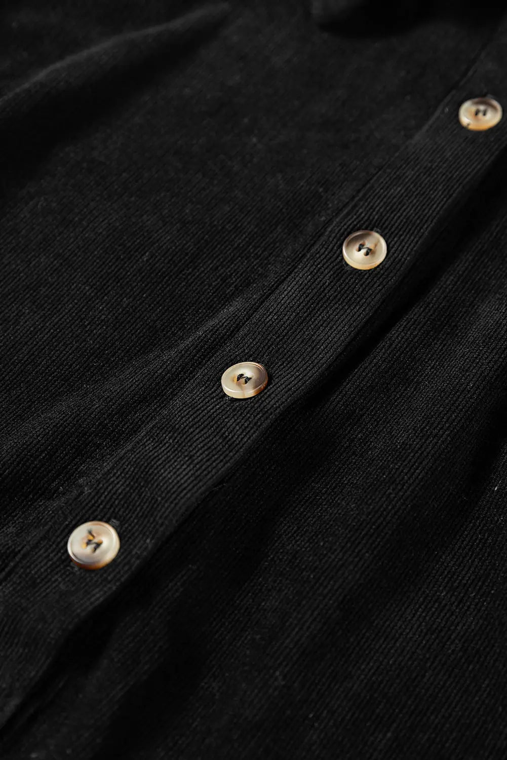 Soft Corduroy Half Button Collared Long Sleeve Mini Dress - eAura