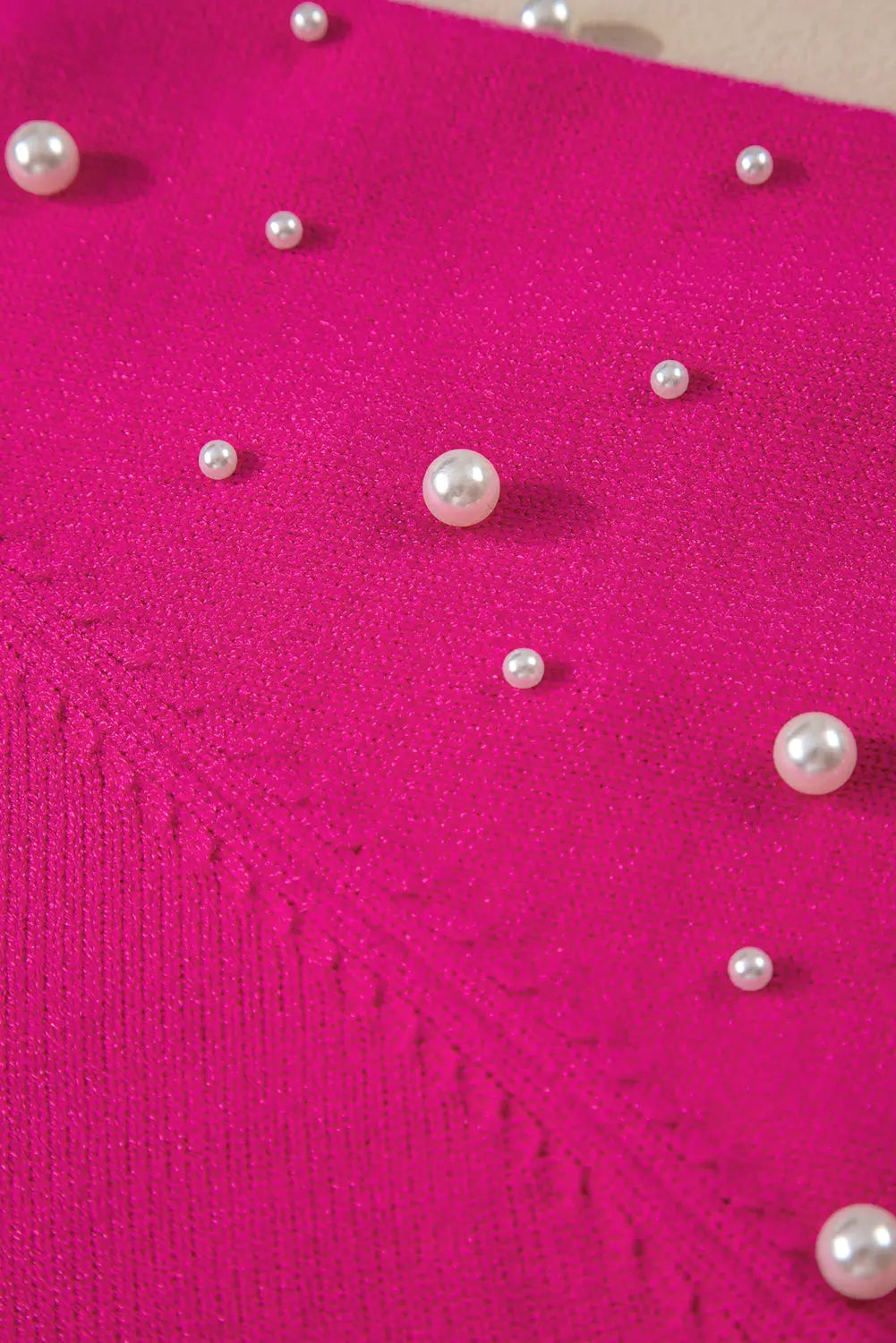 Strawberry Pink Pearled Decor Raglan Sleeve Plus Size Sweater Beagle Boutique Fashion Outlet