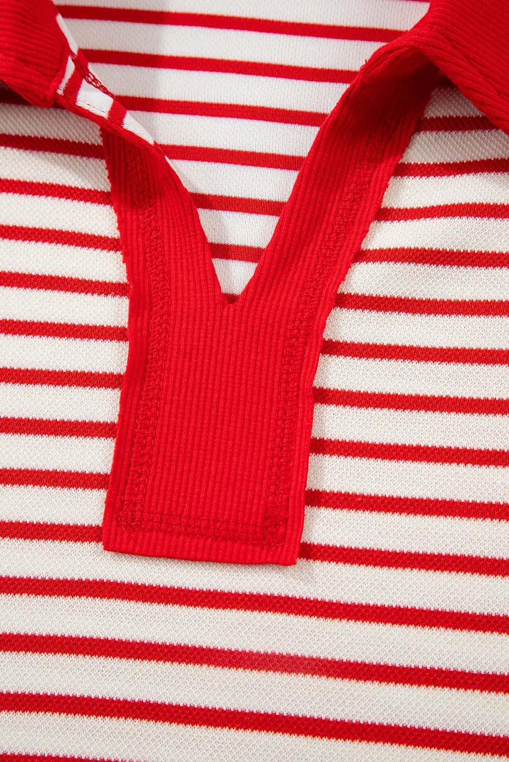 Stripe Collared V-Neck Drop Shoulder Pullover and Skort 2pcs Co-ord - eAura