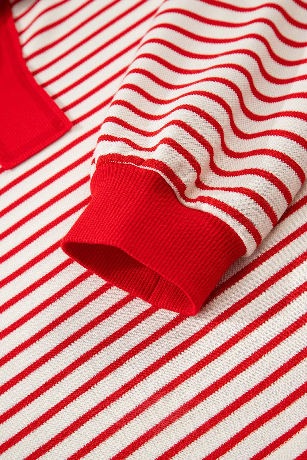 Stripe Collared V-Neck Drop Shoulder Pullover and Skort 2pcs Co-ord - eAura