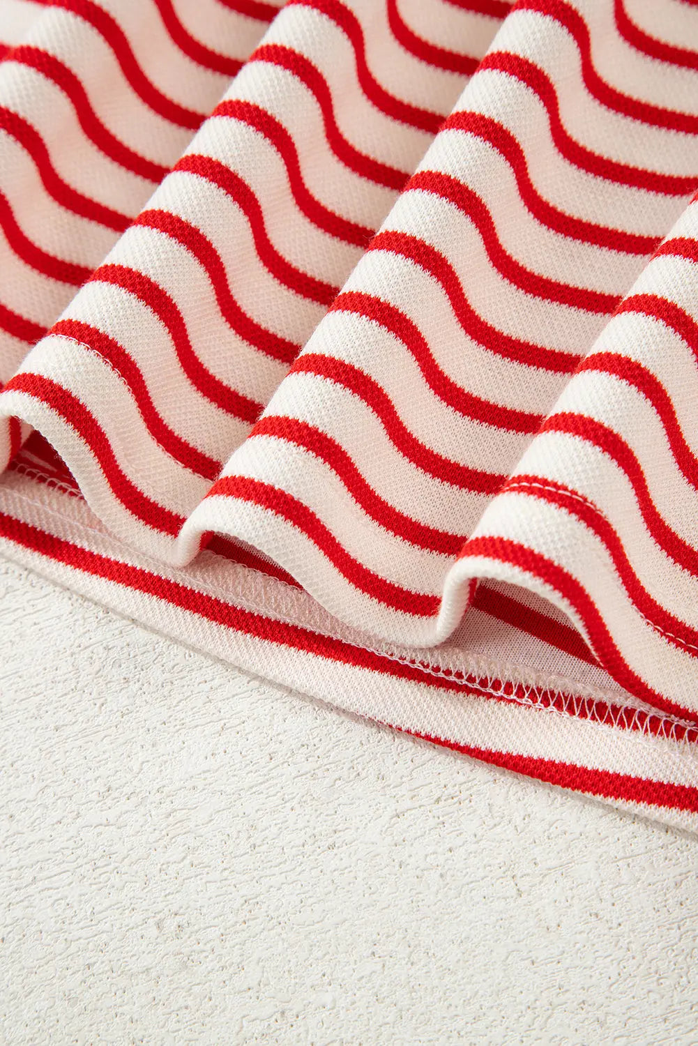 Stripe Collared V-Neck Drop Shoulder Pullover and Skort 2pcs Co-ord - eAura