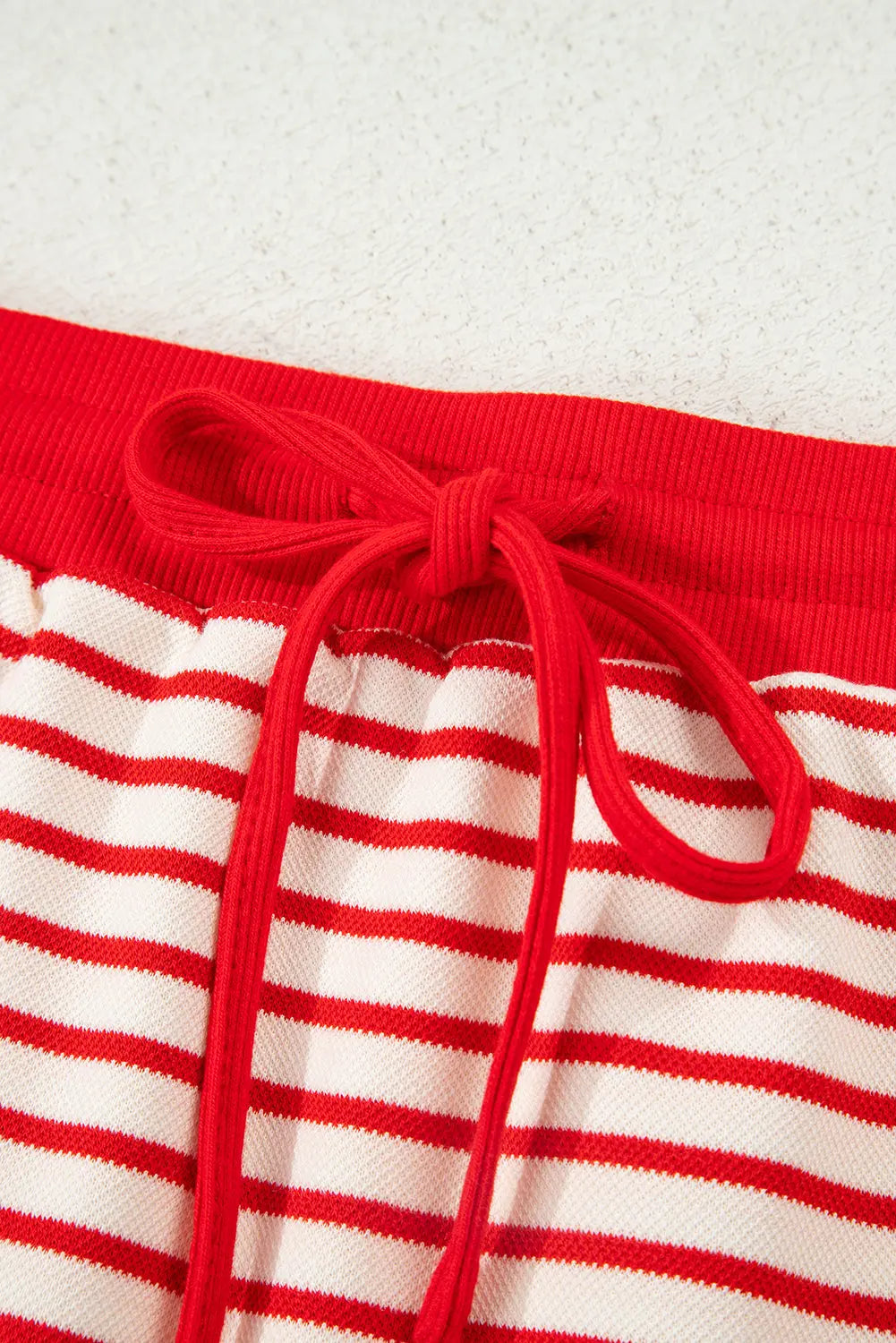 Stripe Collared V-Neck Drop Shoulder Pullover and Skort 2pcs Co-ord - eAura