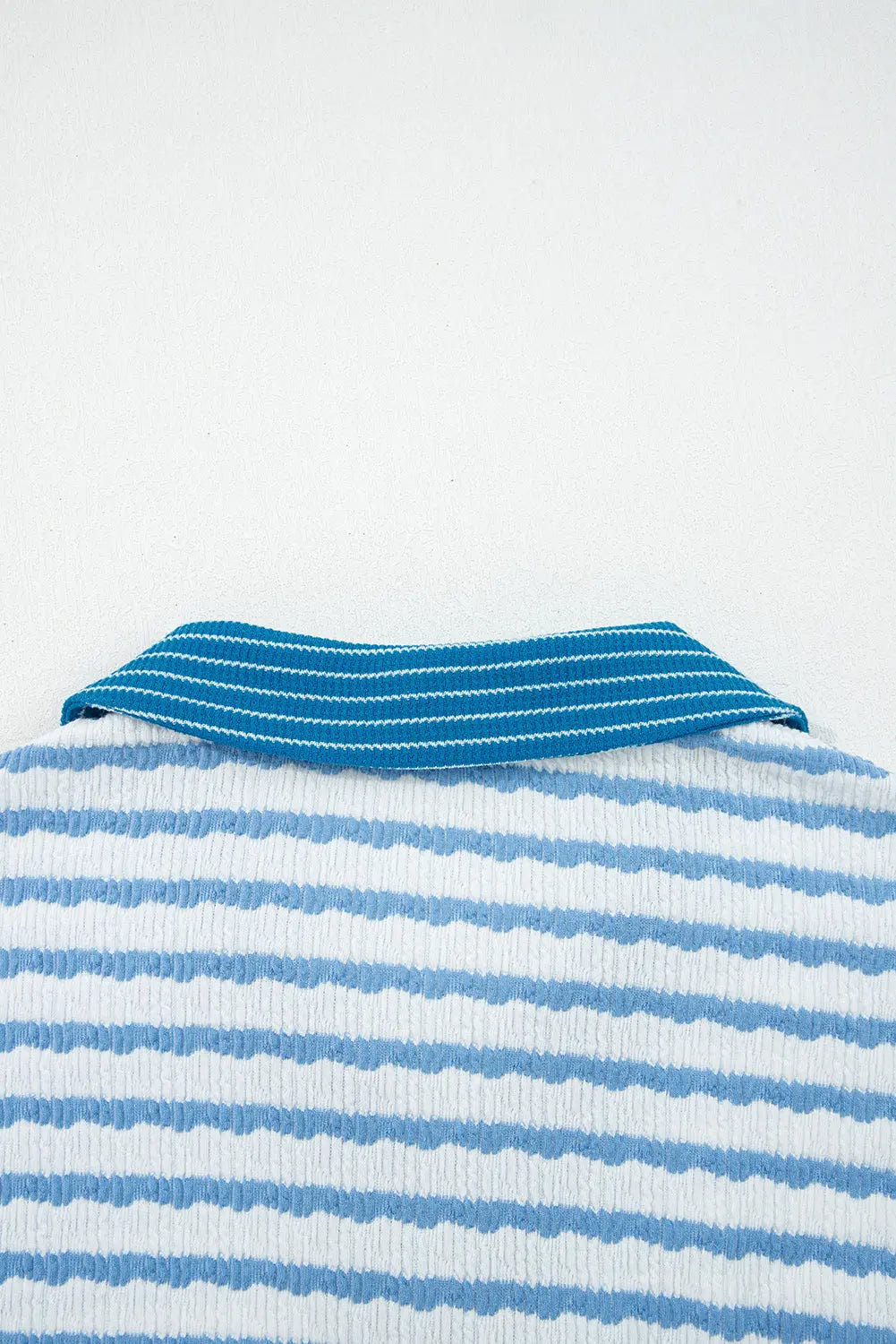 Striped Collared Pullover Top and Drawstring Trousers Co-ord Set - eAura