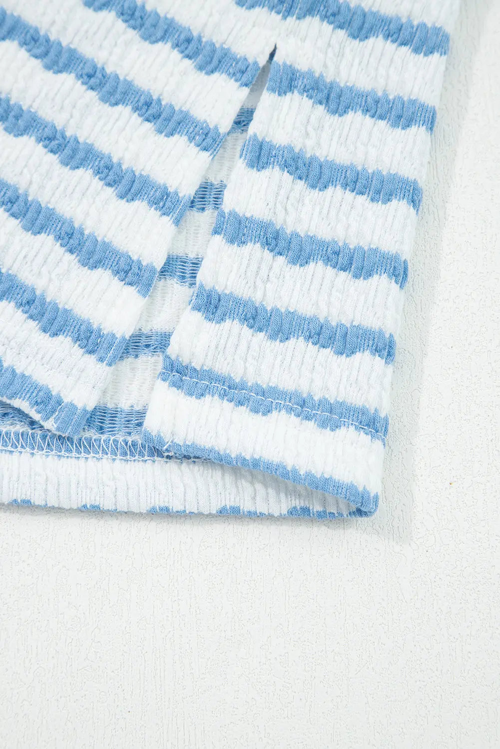 Striped Collared Pullover Top and Drawstring Trousers Co-ord Set - eAura