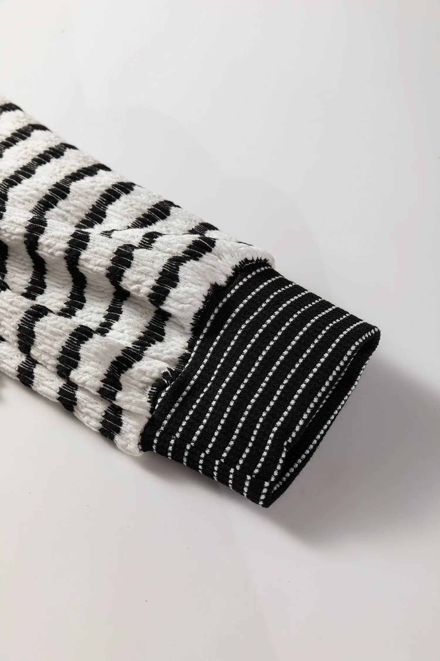 Striped Collared Pullover Top and Drawstring Trousers Co-ord Set - eAura