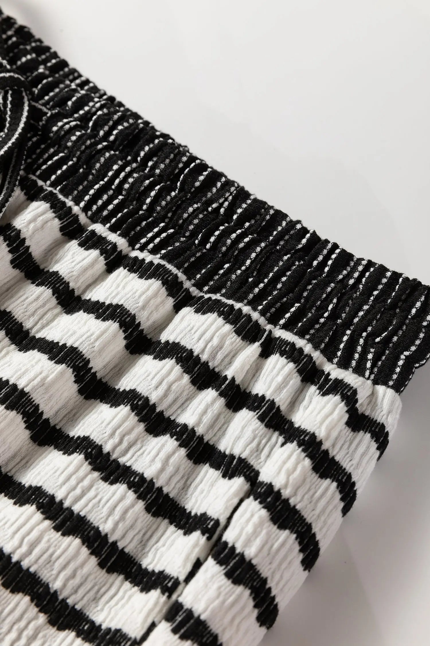 Striped Collared Pullover Top and Drawstring Trousers Co-ord Set - eAura