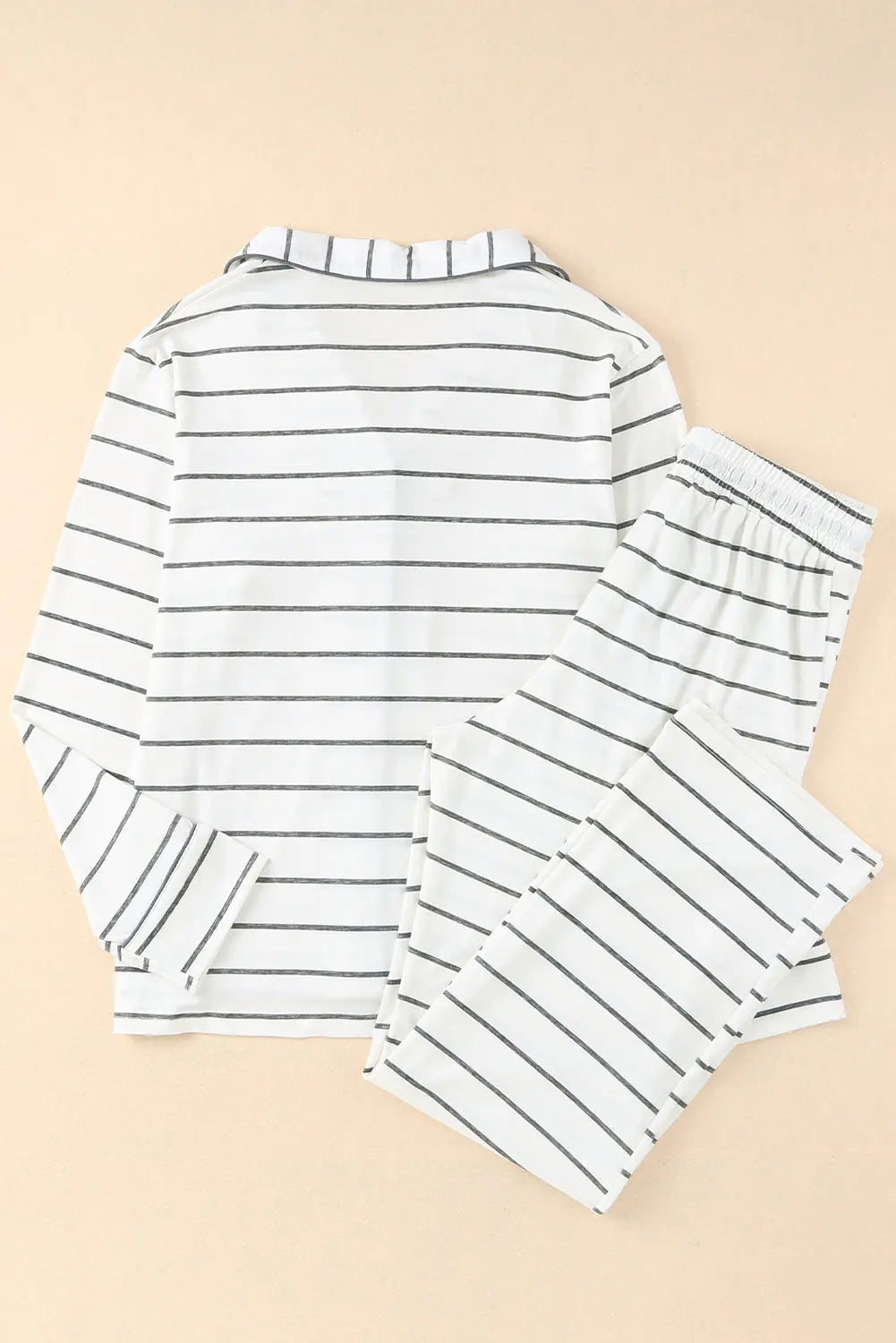 Striped Print Long Sleeve and Trousers Pyjamas Set eAura