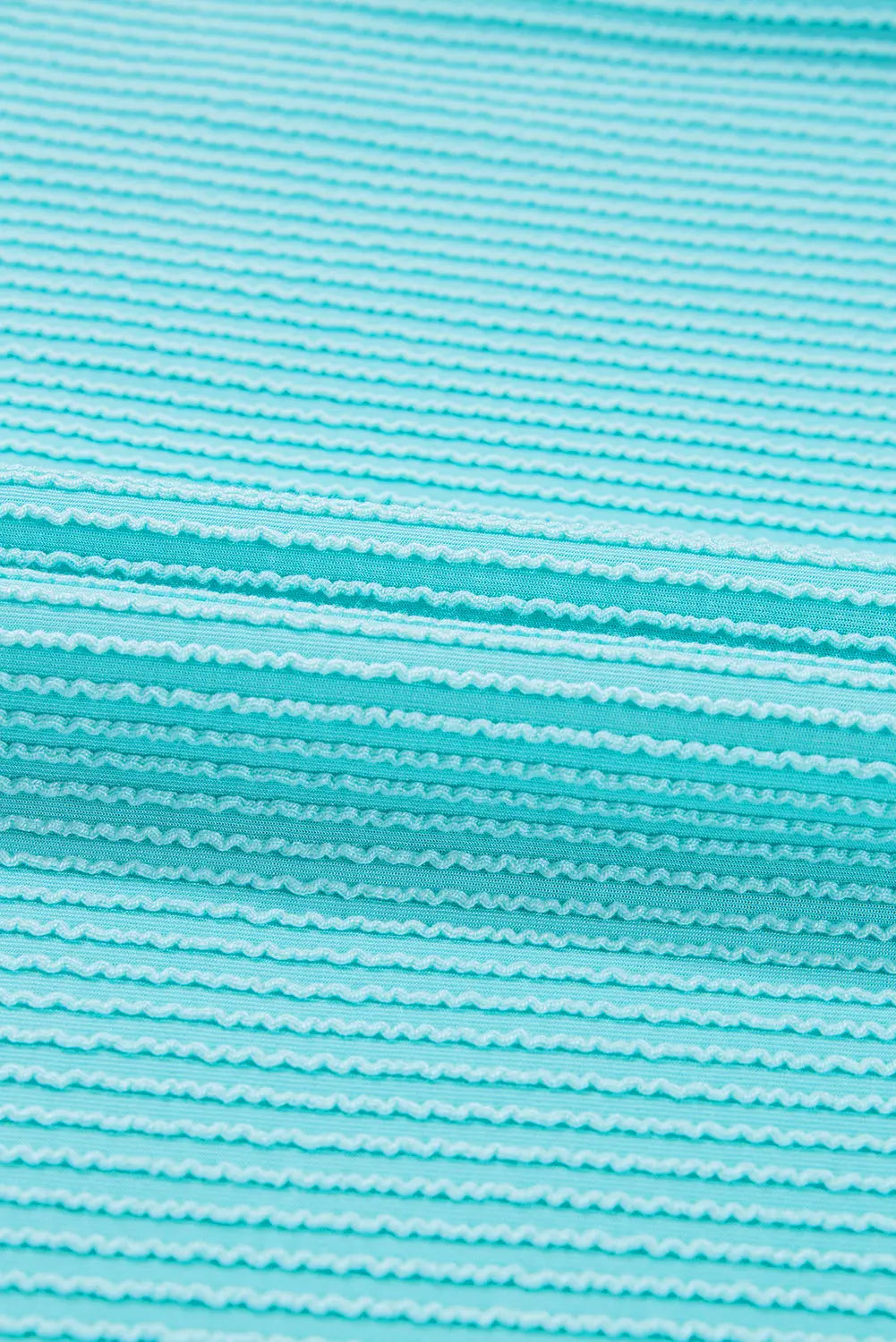 Turquoise Cordrd Balloon Sleeve Collar Plus Babydoll Top - eAura