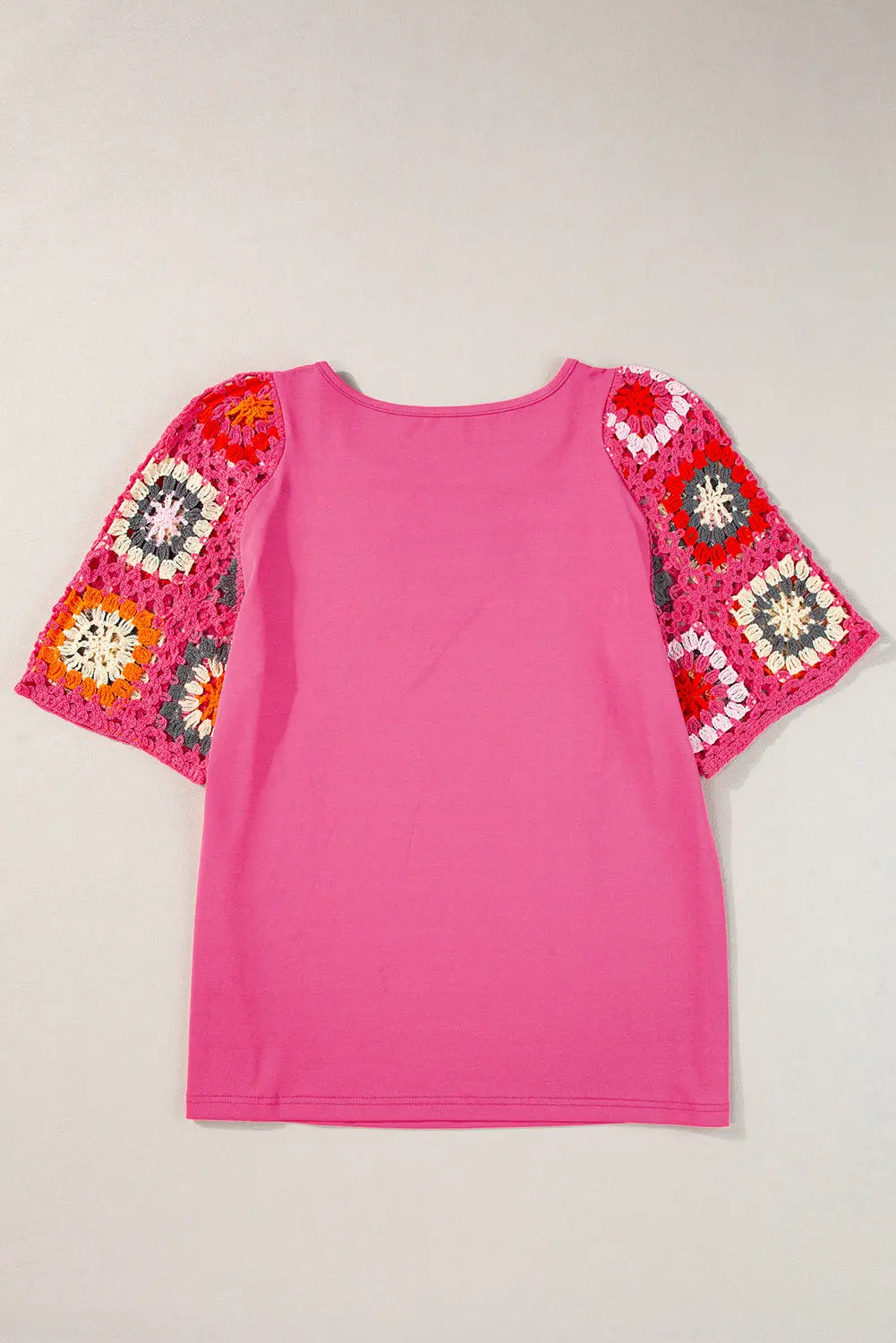 Turquoise Floral Crochet Short Sleeve Top beagle boutique