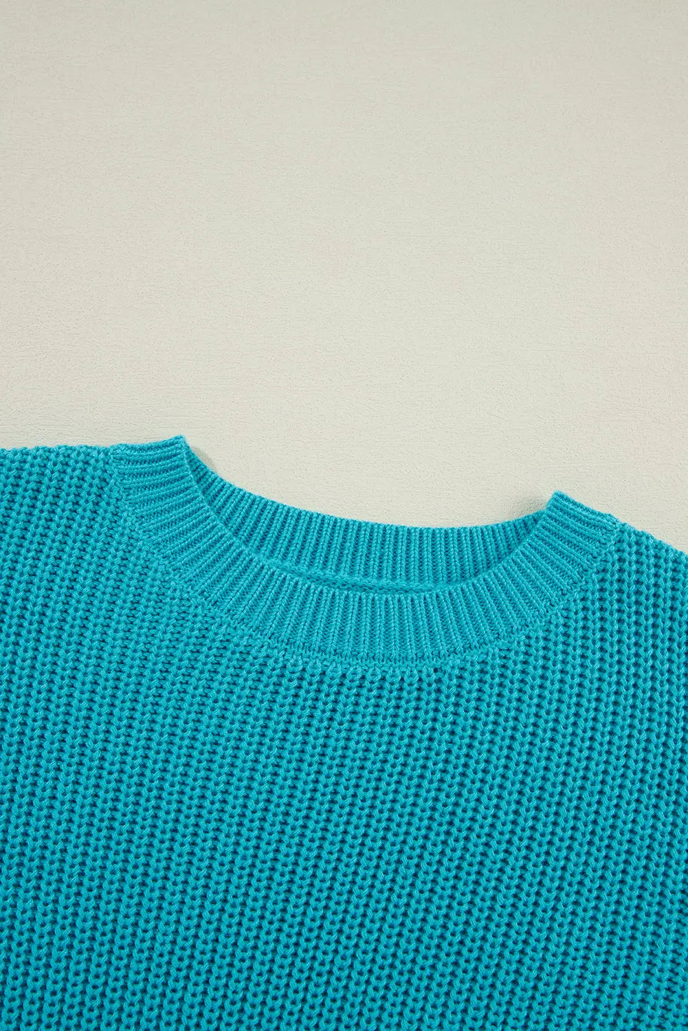 Turquoise Ruffled Eyelet Bubble Sleeve Sweater Beagle Boutique Fashion Outlet