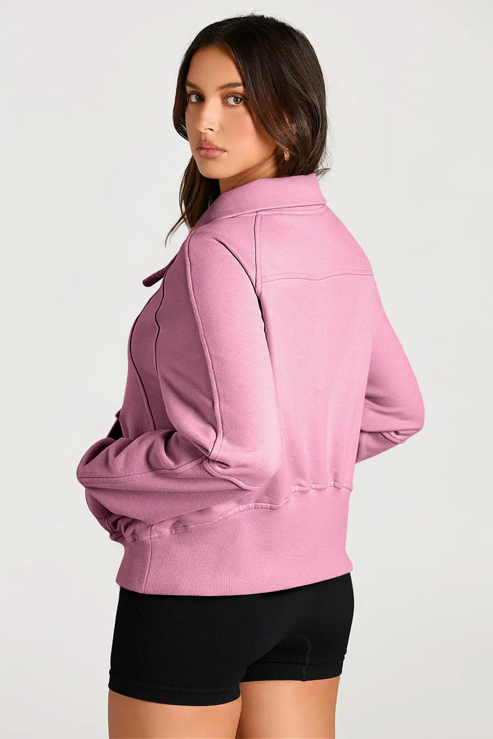 Valerian Quarter Zip Stand Neck Kangaroo Pocket Sweatshirt Beagle Boutique Fashion Outlet