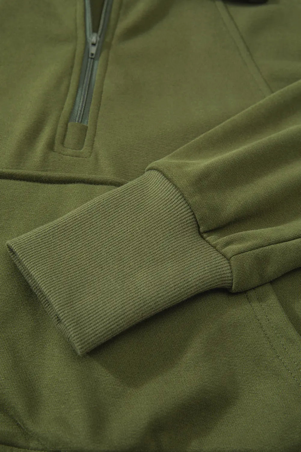 Valerian Quarter Zip Stand Neck Kangaroo Pocket Sweatshirt - eAura