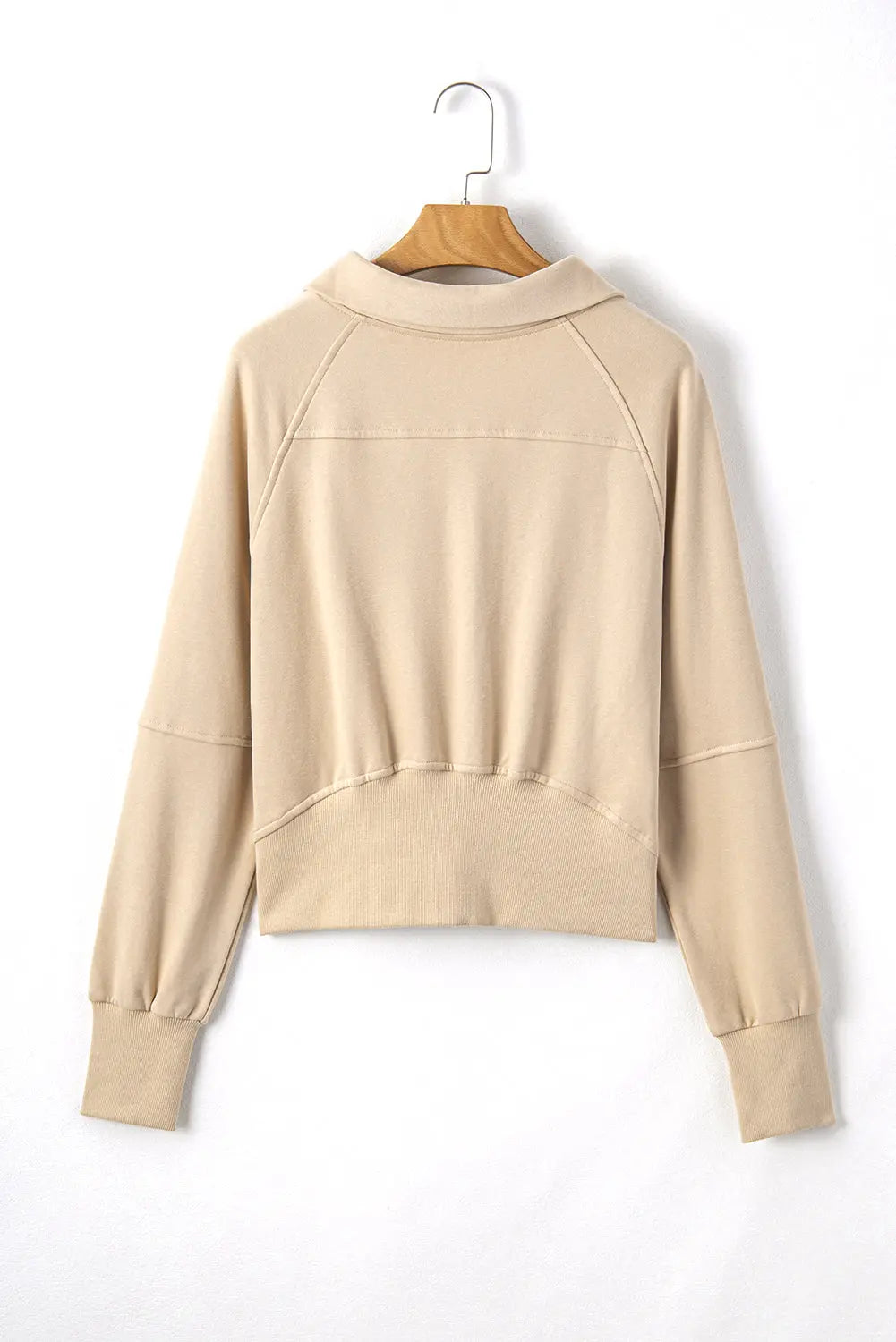 Valerian Quarter Zip Stand Neck Kangaroo Pocket Sweatshirt - eAura