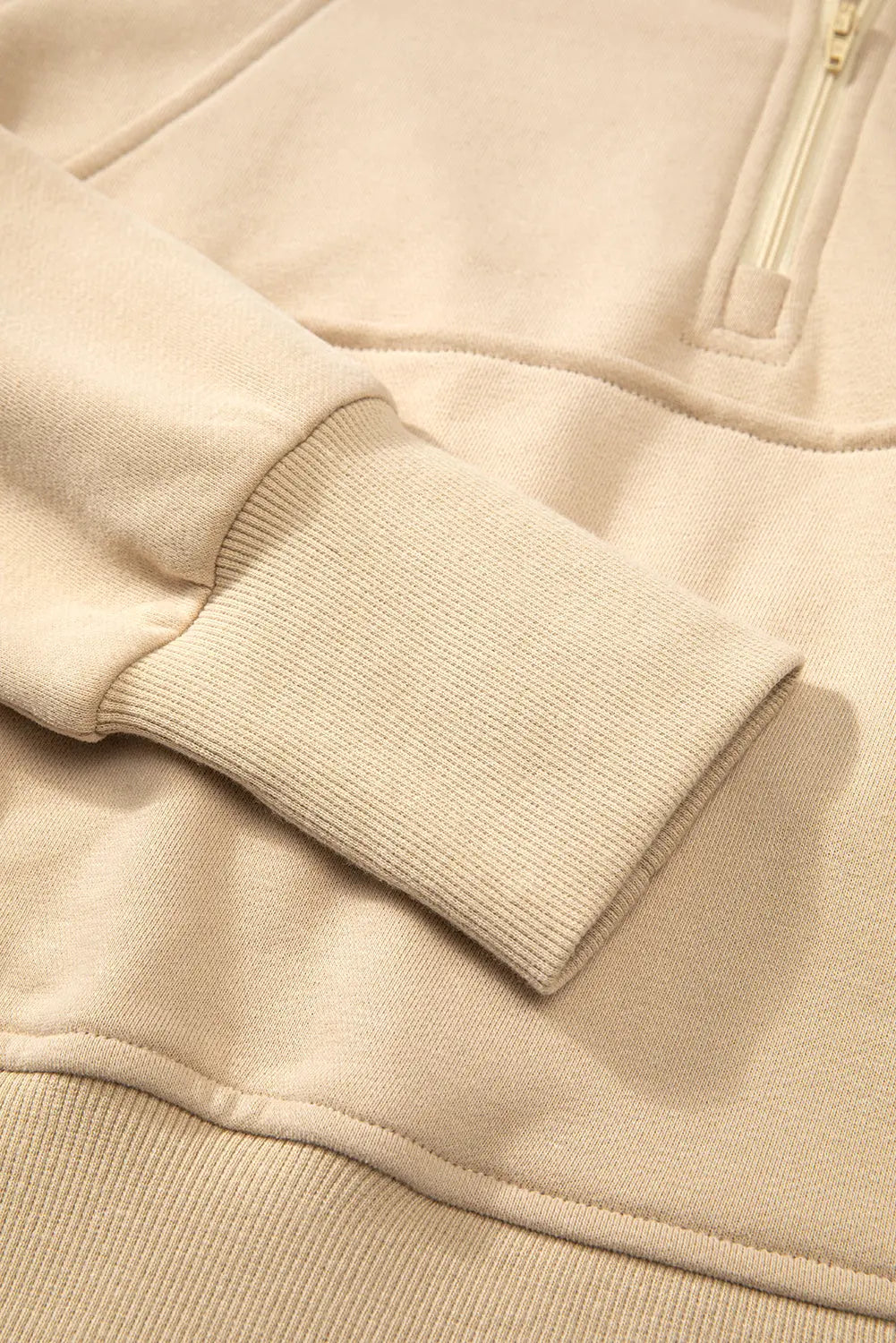 Valerian Quarter Zip Stand Neck Kangaroo Pocket Sweatshirt - eAura