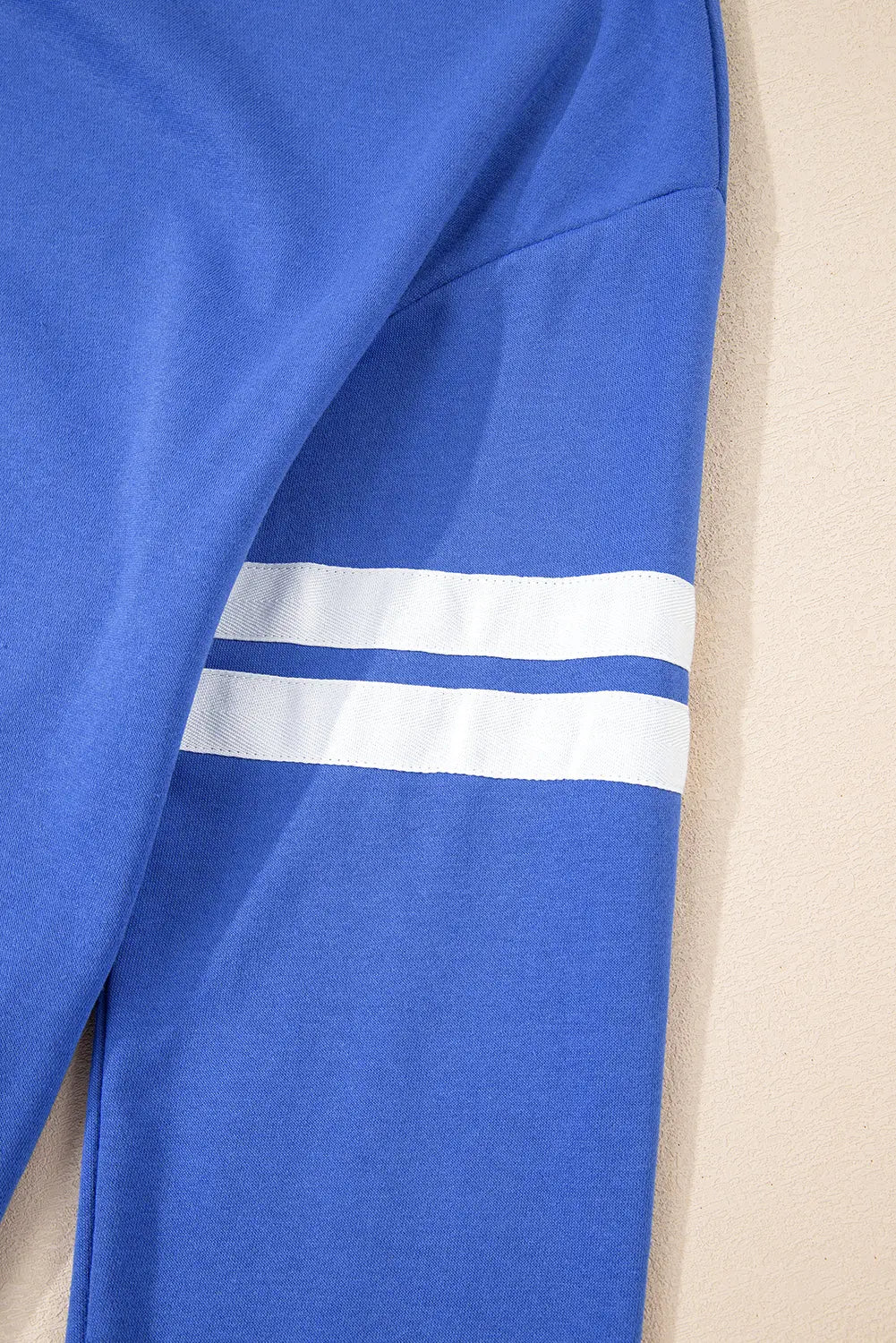 Varsity Contrast Banded Sleeve Shift Sweatshirt Dress - eAura