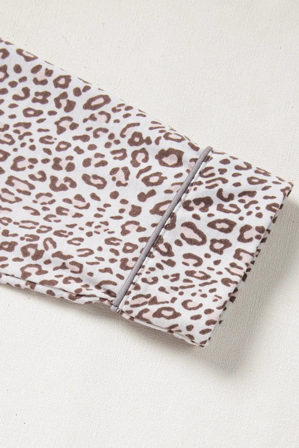 White Allover Leopard Print Long Sleeve and Trousers Pajama Set - eAura