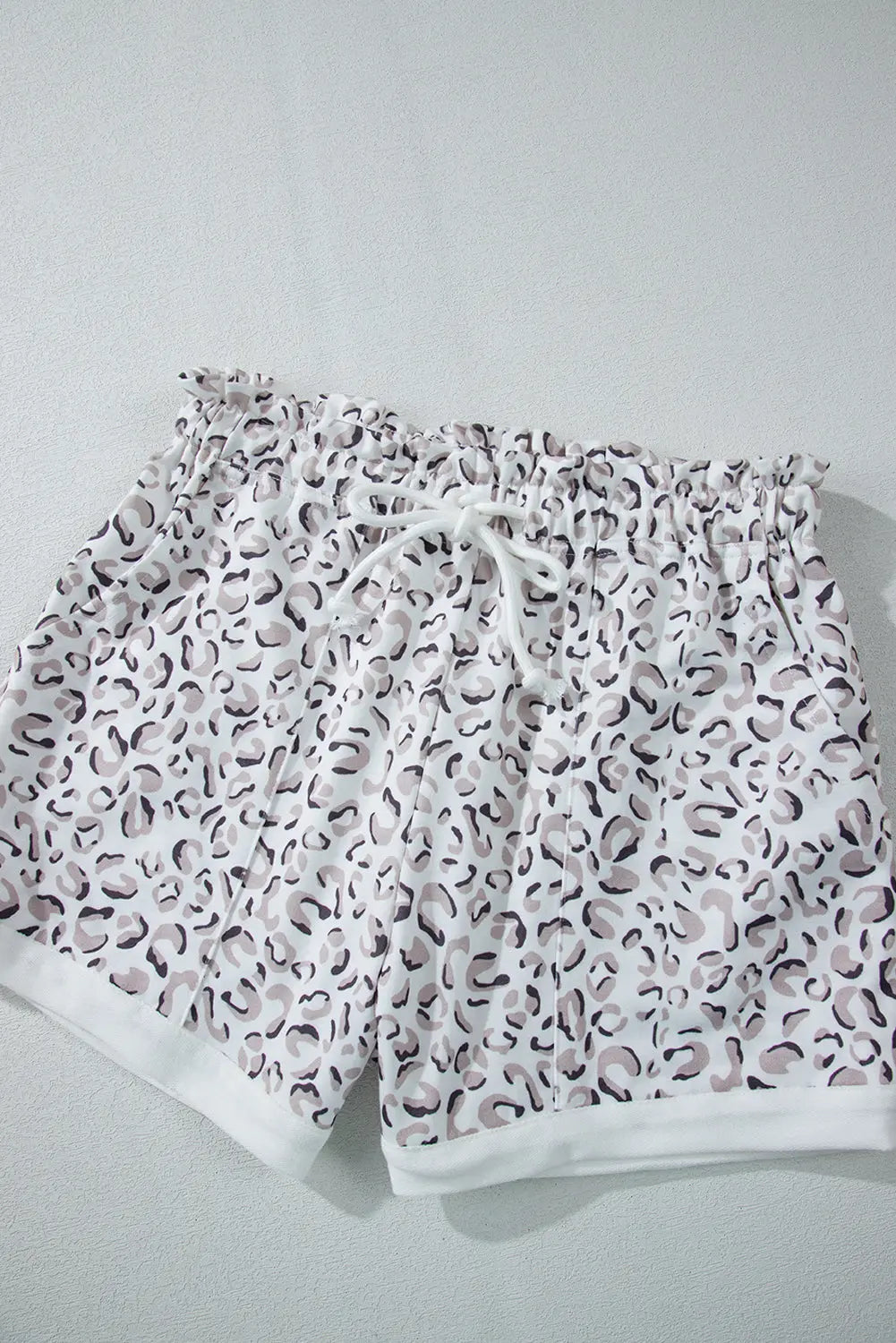 White Classic Leopard Hoodie and Shorts Set Beagle Boutique Fashion Outlet