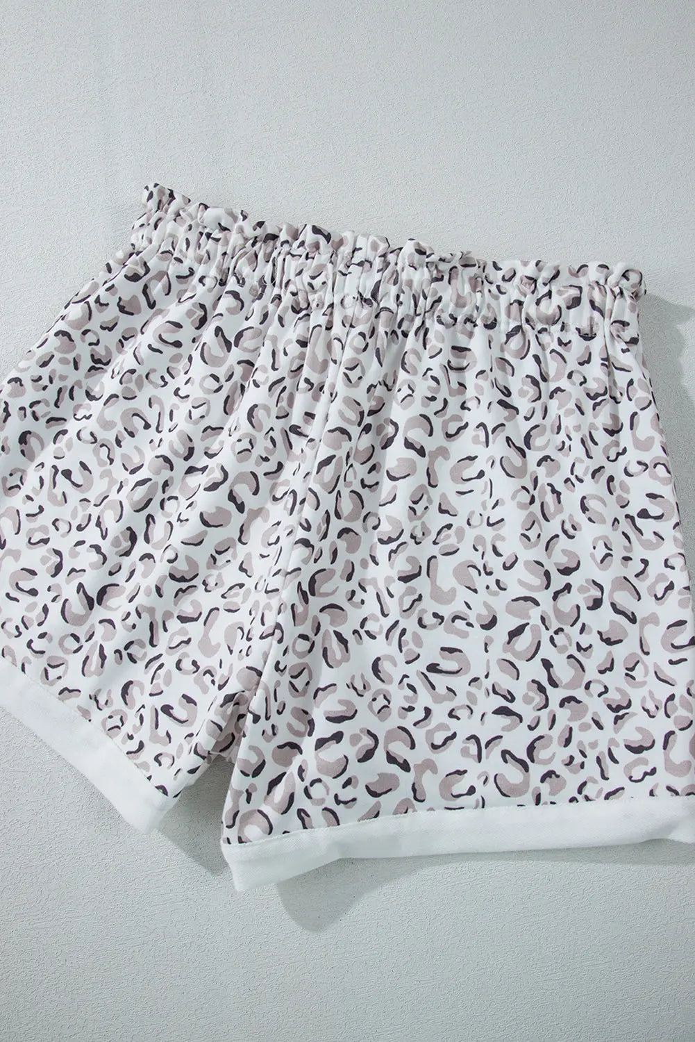 White Classic Leopard Hoodie and Shorts Set Beagle Boutique Fashion Outlet