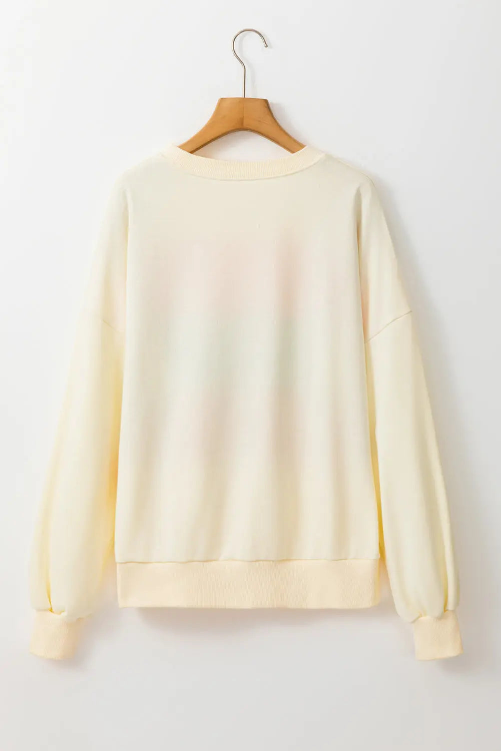White Colorblock Patchwork Crewneck Drop Shoulder Sweatshirt - eAura