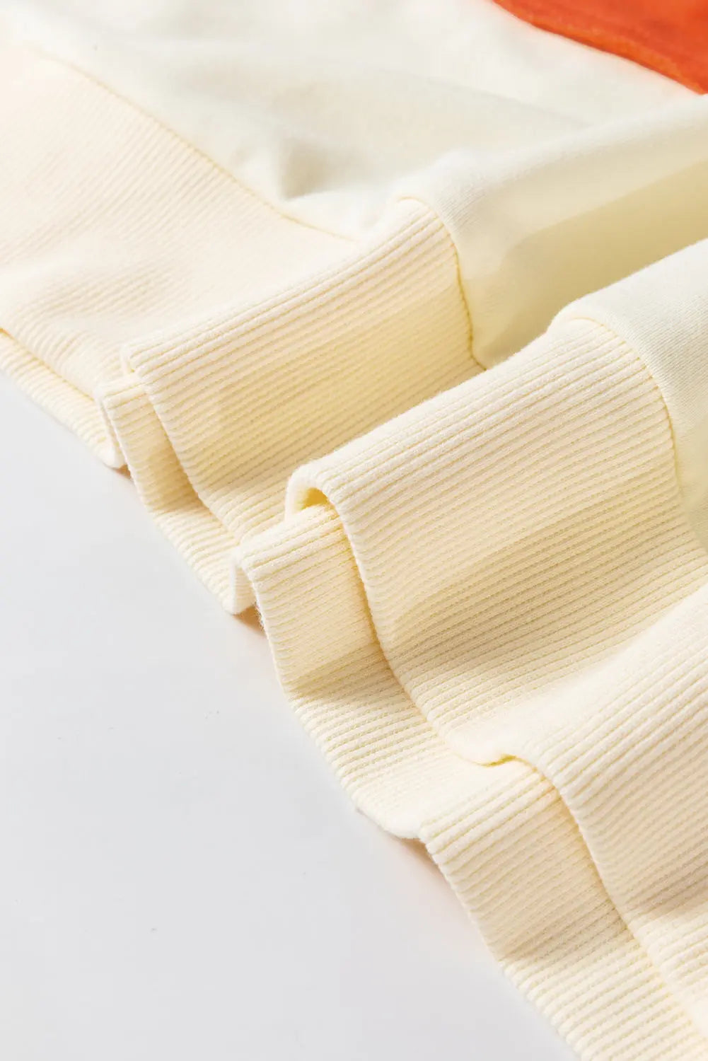 White Colorblock Patchwork Crewneck Drop Shoulder Sweatshirt - eAura