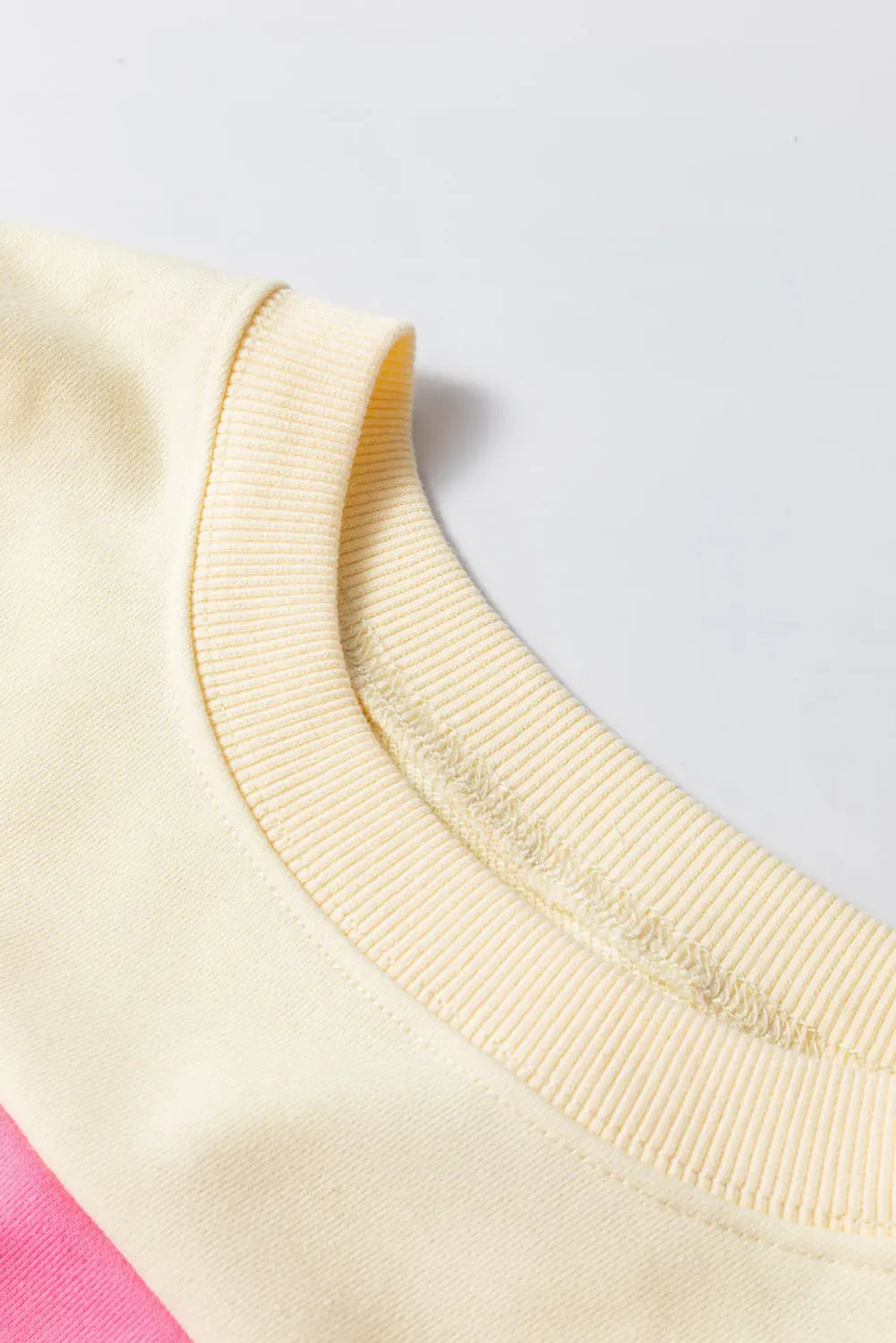 White Colorblock Patchwork Crewneck Drop Shoulder Sweatshirt - eAura