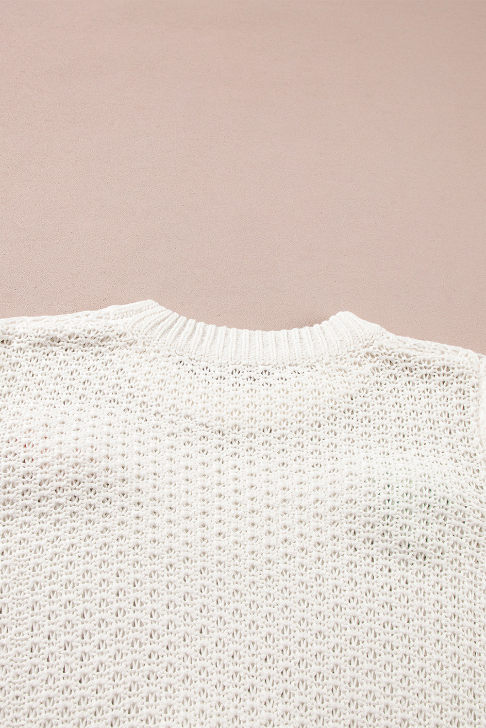 White Colourful Bow Knit Mock Neck Short Sleeve Sweater - Sweaters & Cardigans/Short