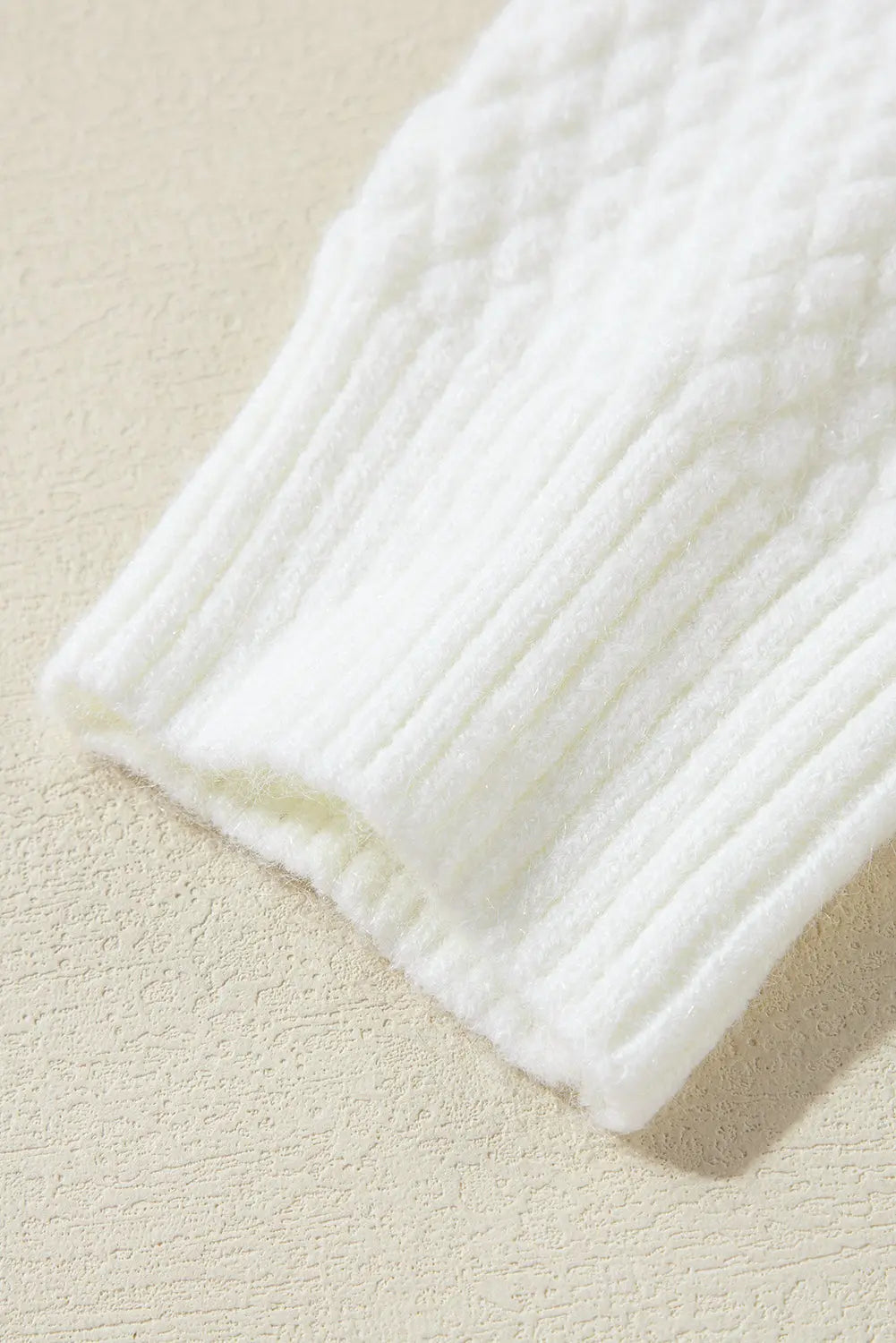 White Colourful Flower Applique Textured Knit Sweater - BB Fashion Outlet