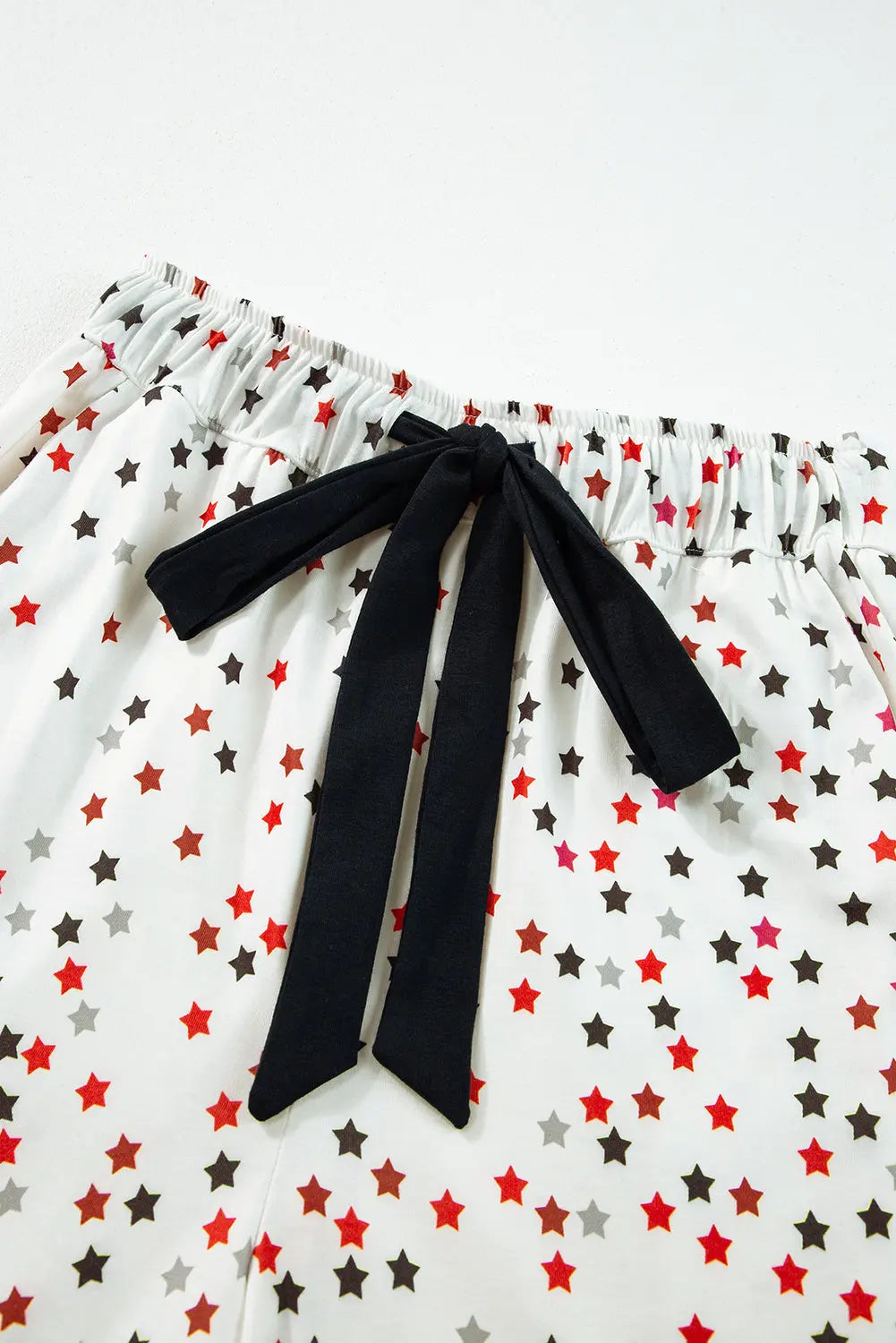 White Contrast Pipping Star Long Sleeve and Trousers Pyjamas Set eAura
