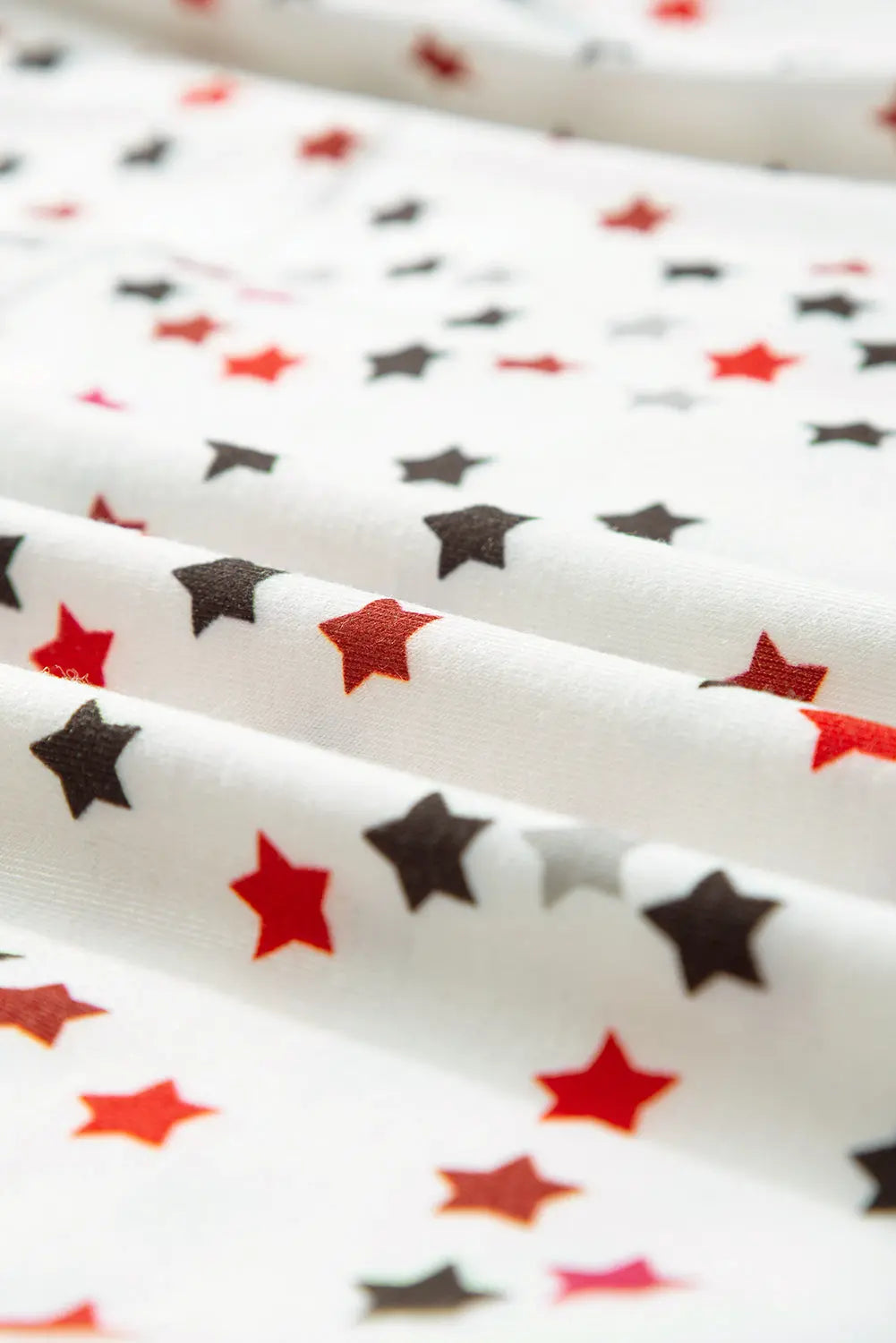 White Contrast Pipping Star Long Sleeve and Trousers Pyjamas Set eAura