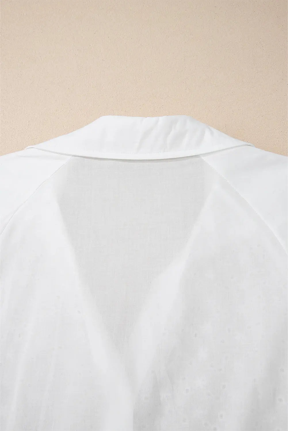 White Floral Embroidered Puff Sleeve Eyelet Patchwork Shirt - eAura