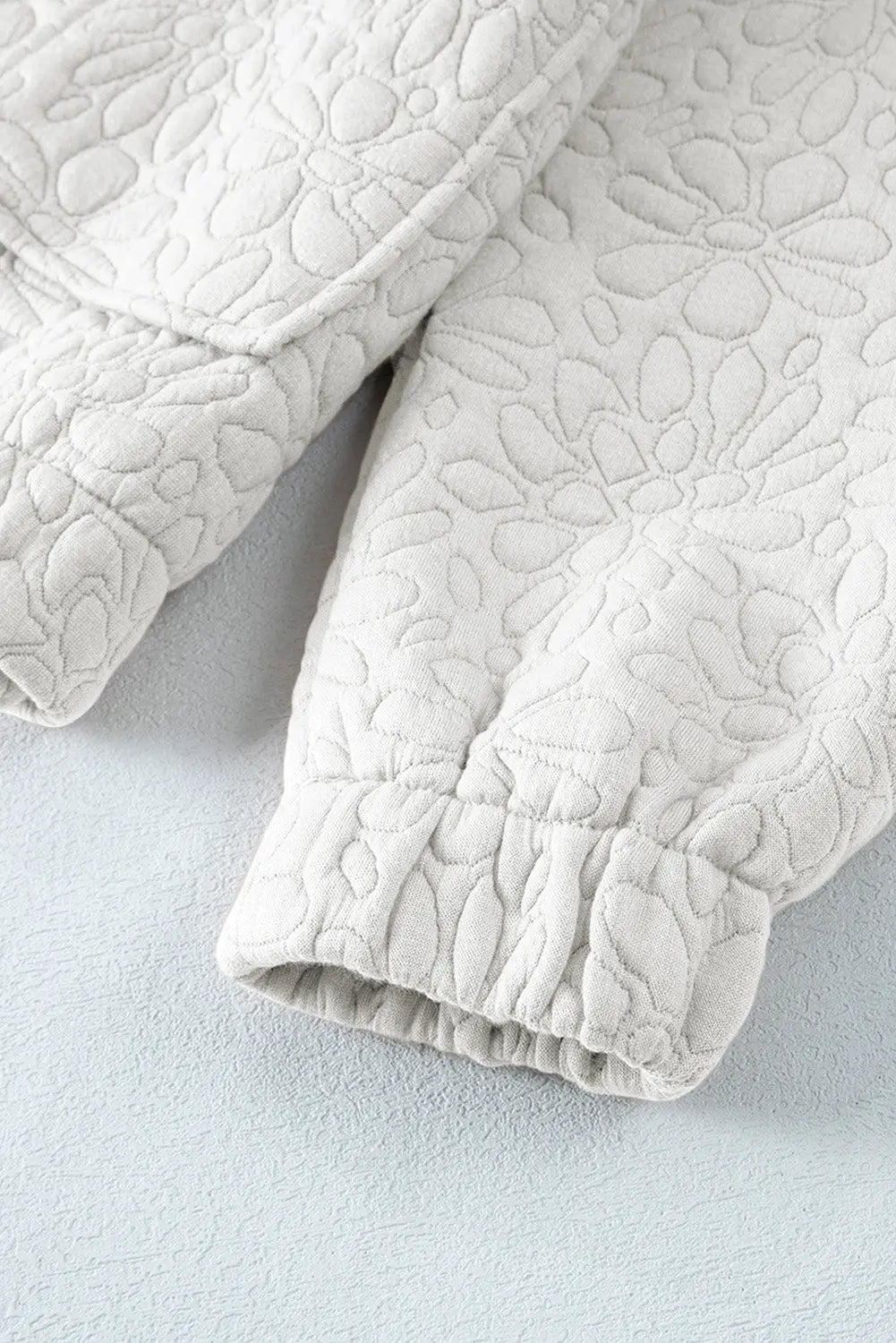 White Floral Quilted Jacket Beagle Boutique Fashion Outlet
