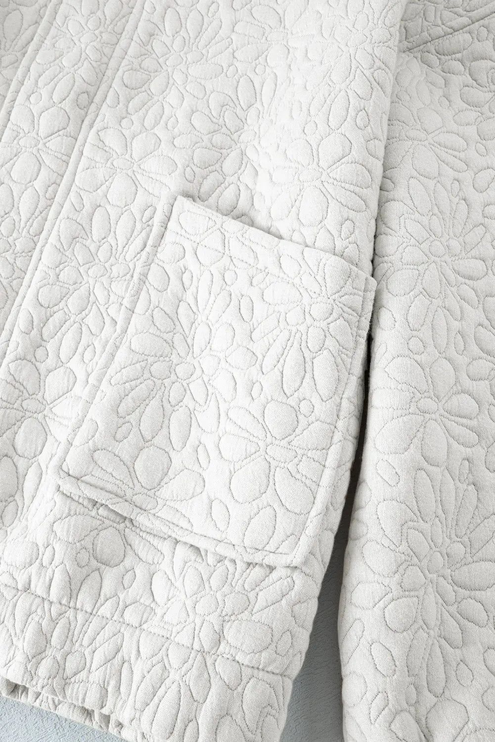 White Floral Quilted Jacket Beagle Boutique Fashion Outlet
