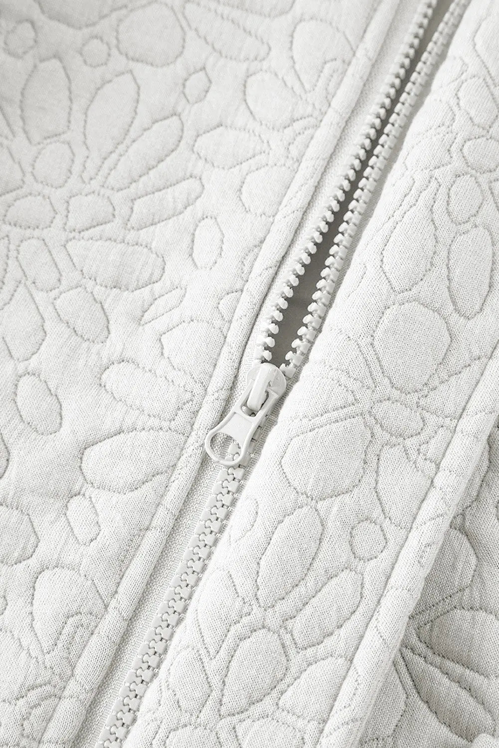 White Floral Quilted Jacket Beagle Boutique Fashion Outlet