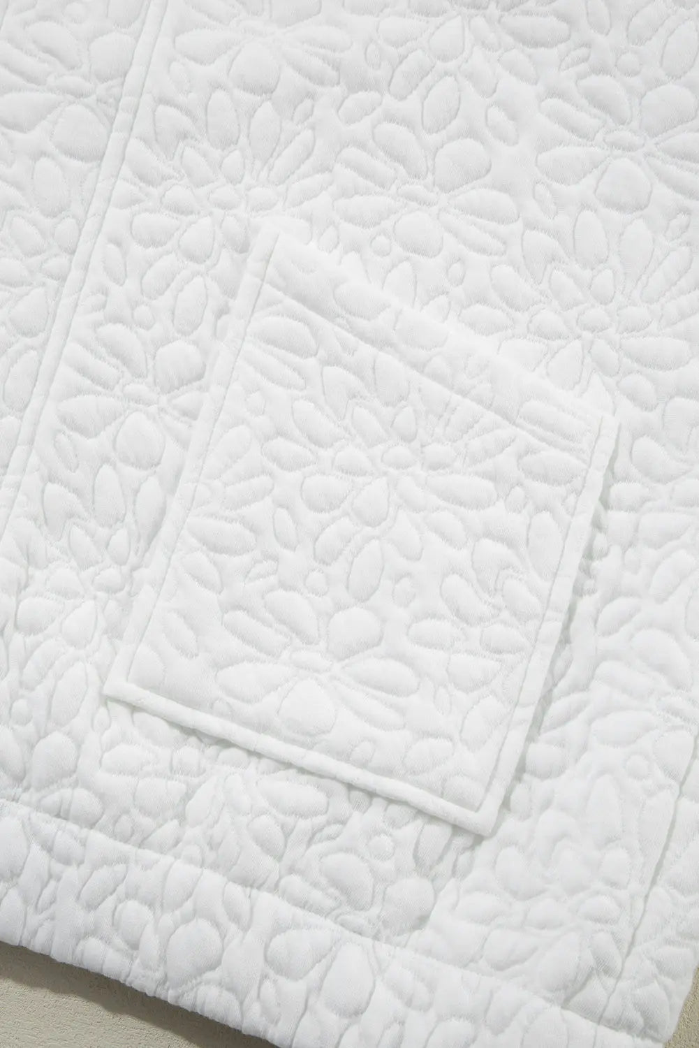 White Floral Quilted Jacket Beagle Boutique Fashion Outlet