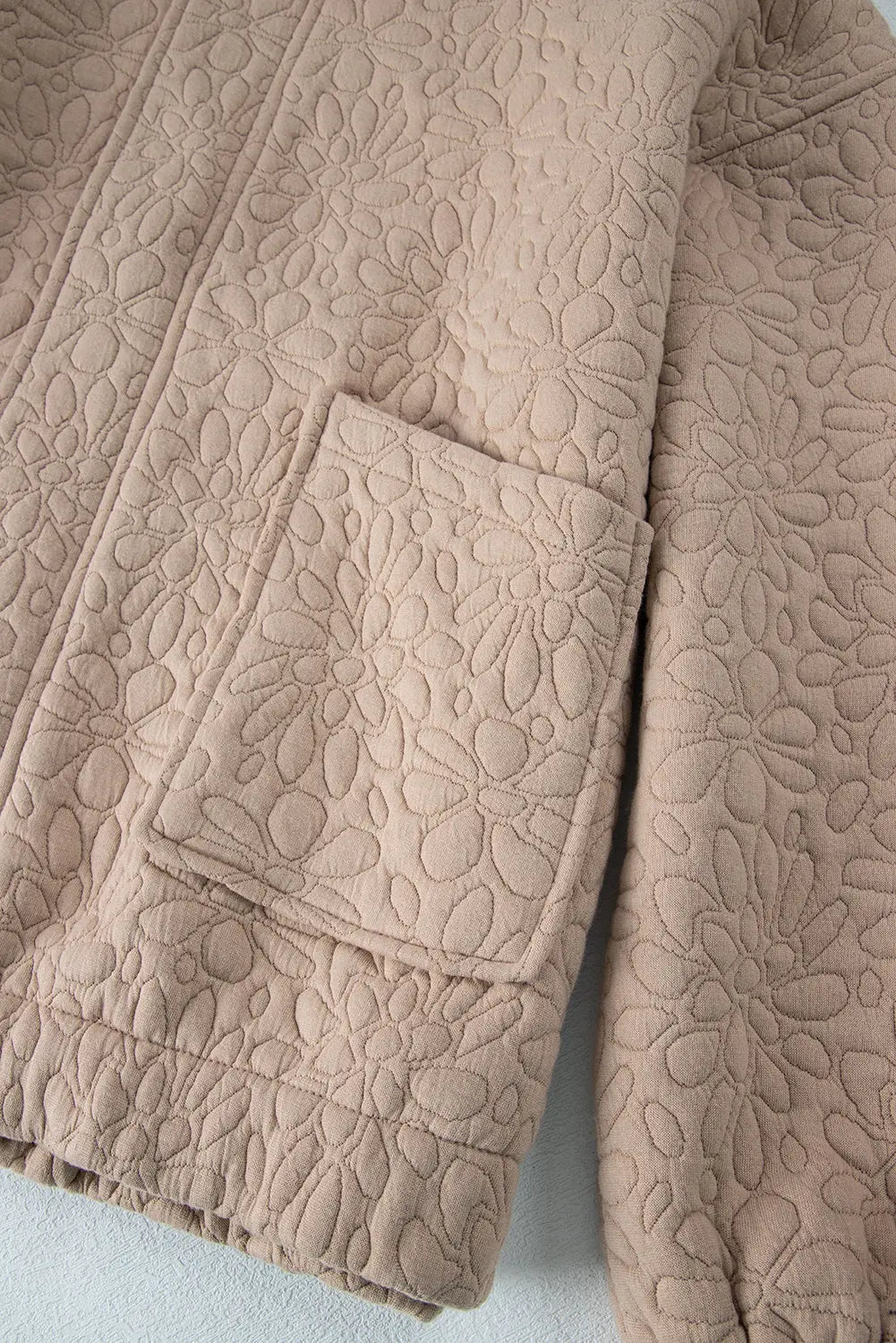 White Floral Quilted Jacket Beagle Boutique Fashion Outlet