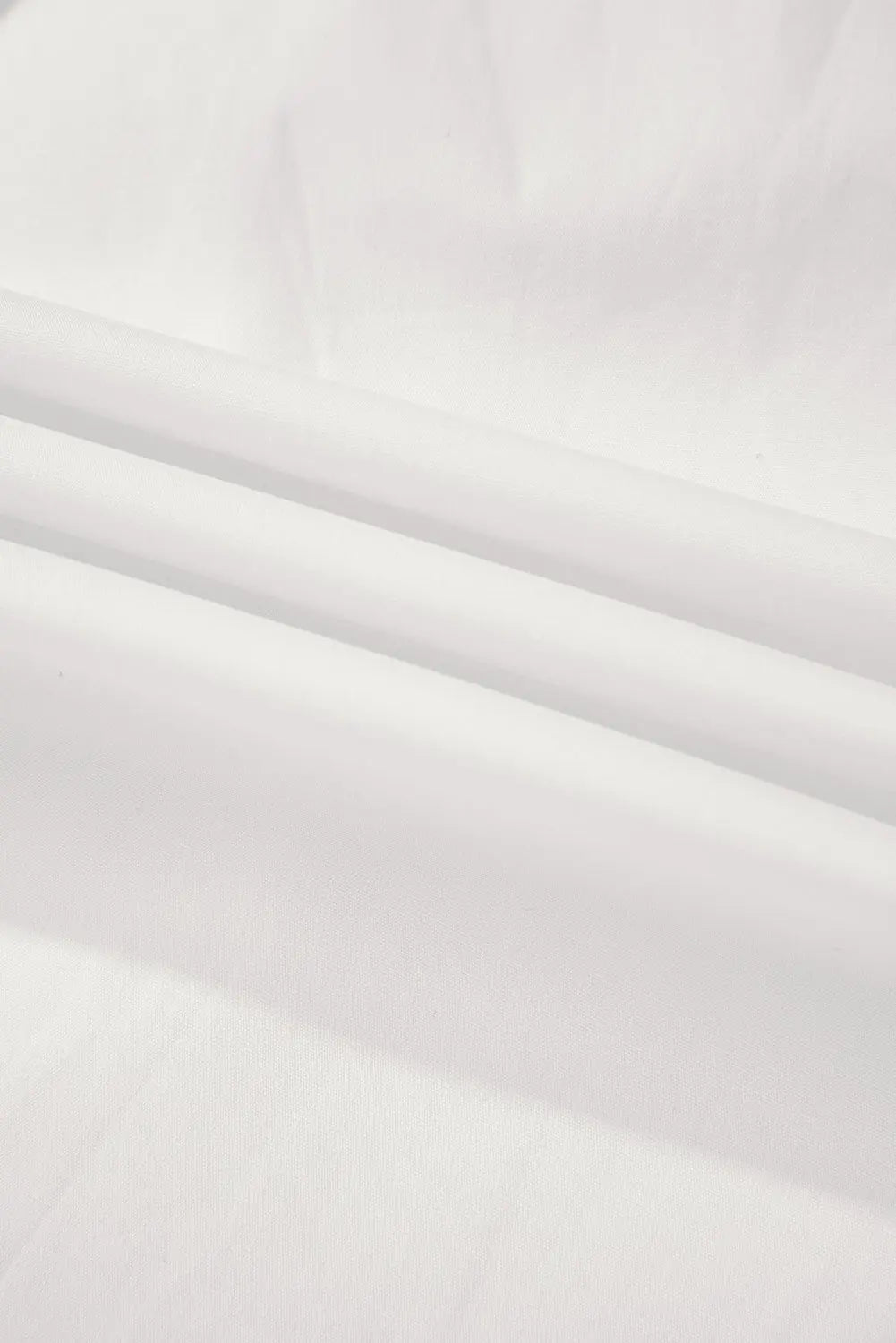 White Lace Crochet Trim Turn Down Collar Buttoned Shirt - eAura