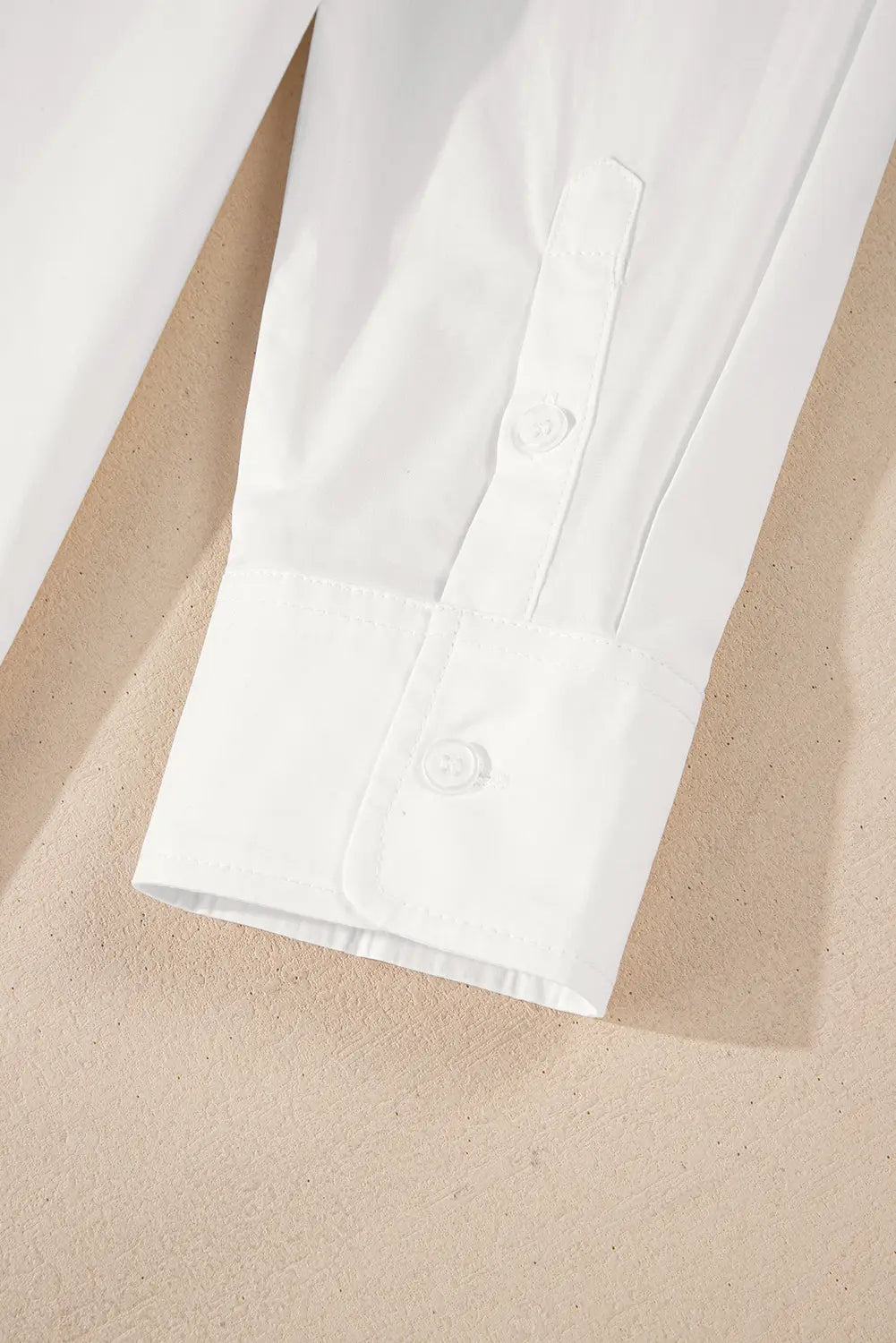 White Lace Crochet Trim Turn Down Collar Buttoned Shirt - eAura