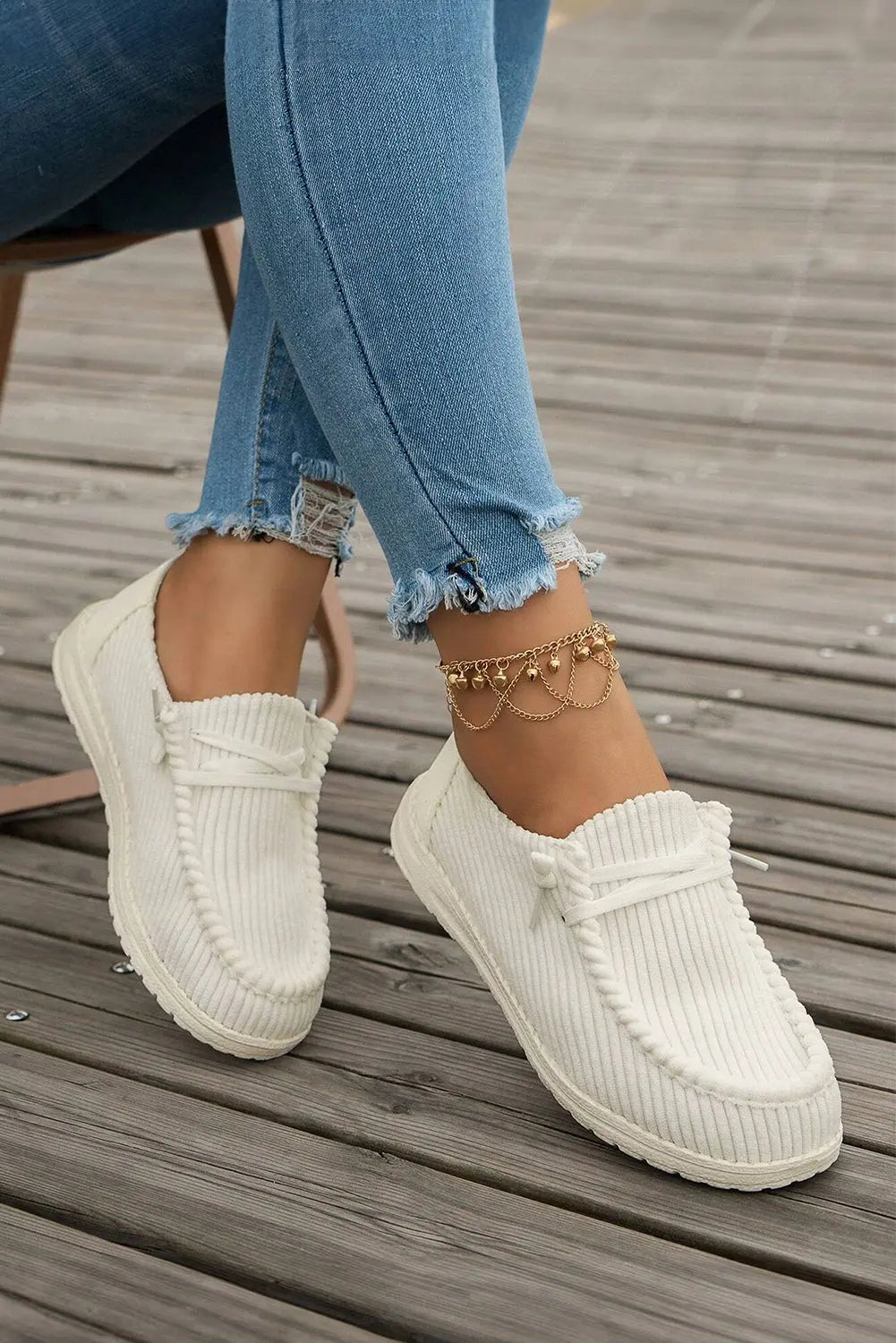 White Lace Up Casual Shoes - eAura