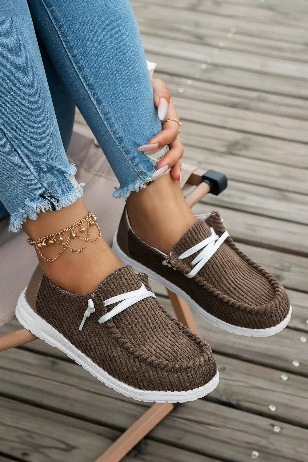 White Lace Up Casual Shoes - eAura