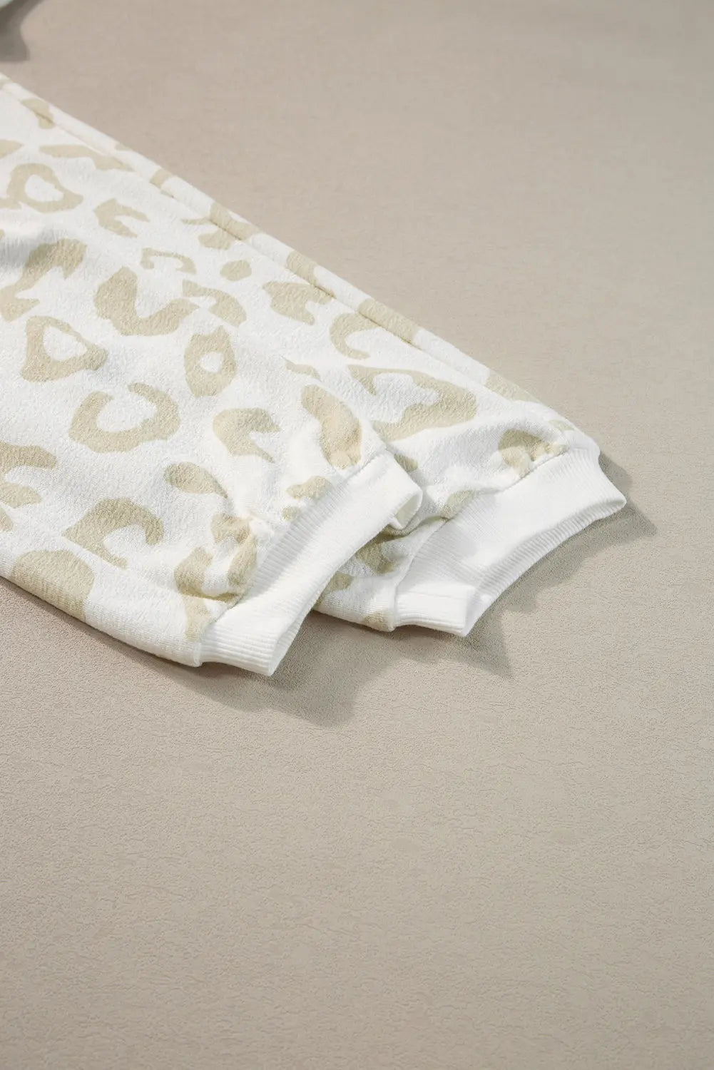 White Leopard Pullover and Drawstring Trousers Lounge Set eAura
