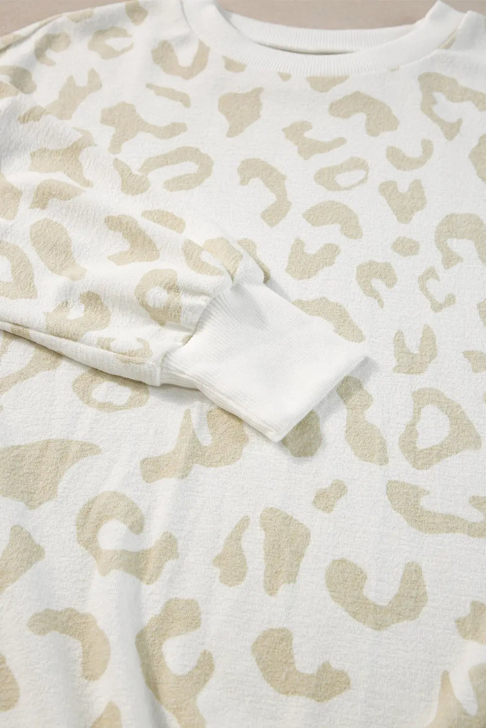 White Leopard Pullover and Drawstring Trousers Lounge Set eAura