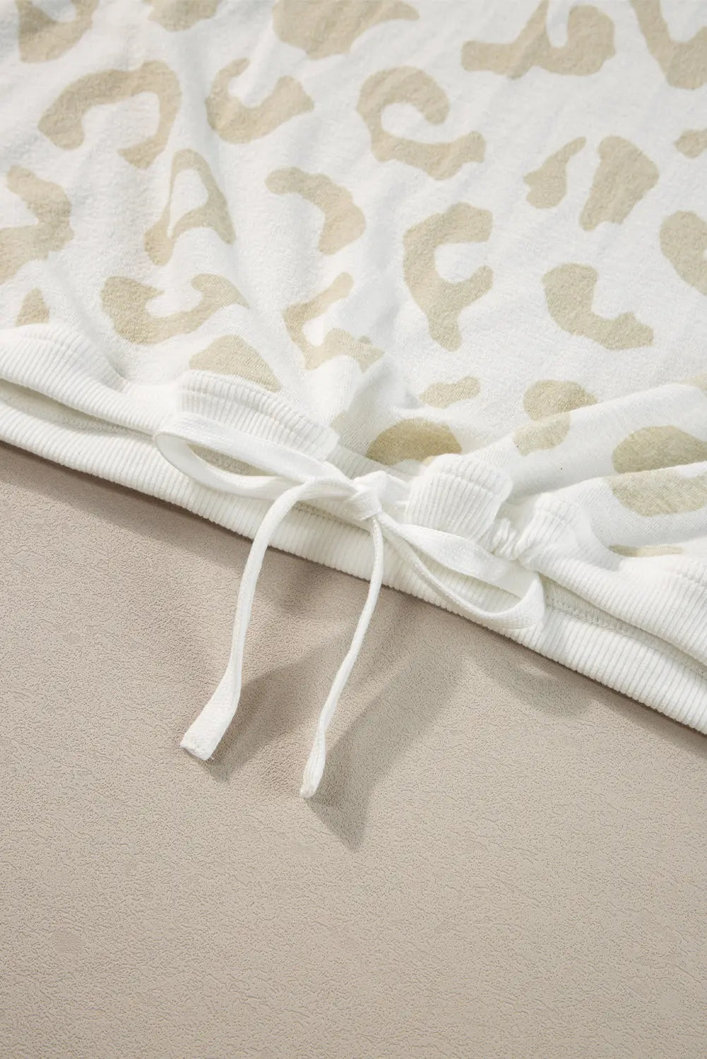 White Leopard Pullover and Drawstring Trousers Lounge Set eAura