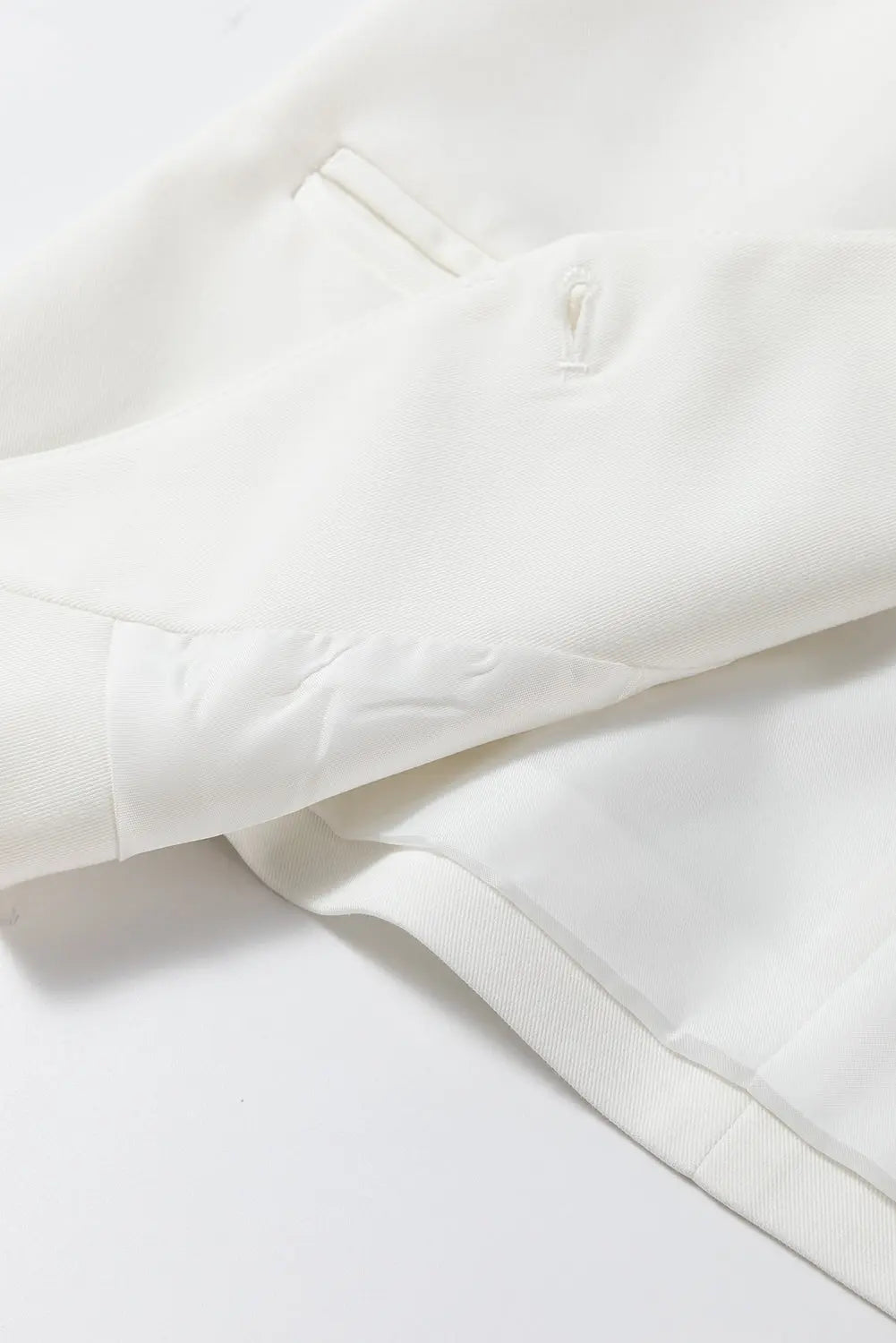 White Solid Color Button up V Neck Suit Vest - eAura