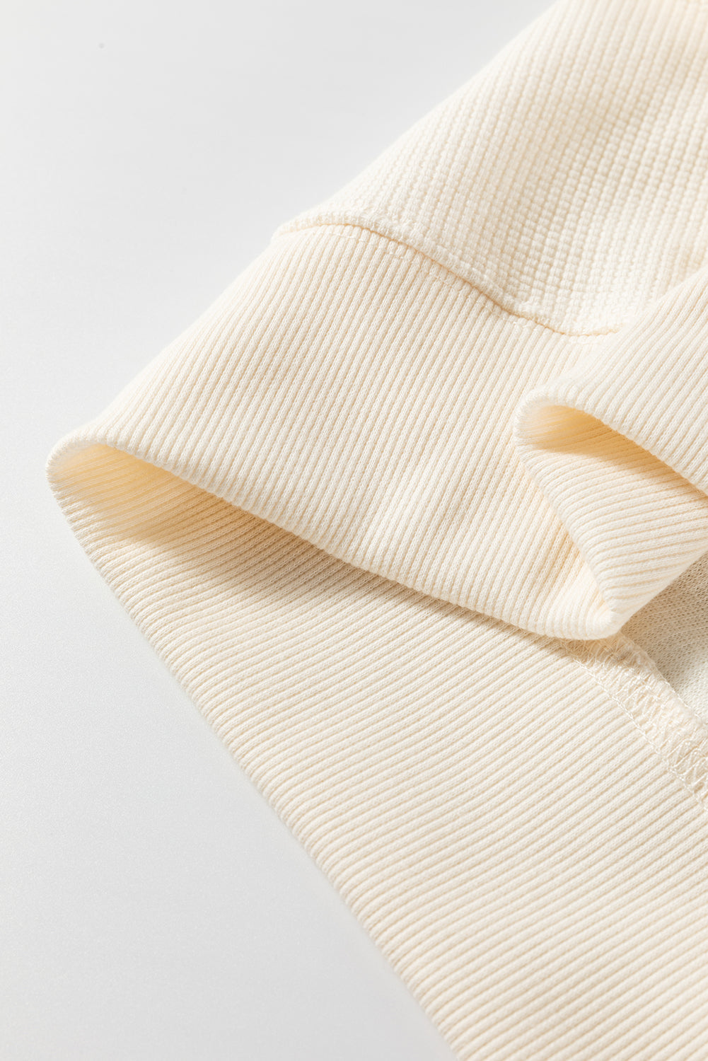 White Solid Colour Waffle Knit Drop Shoulder Plus Size Sweatshirt - eAura