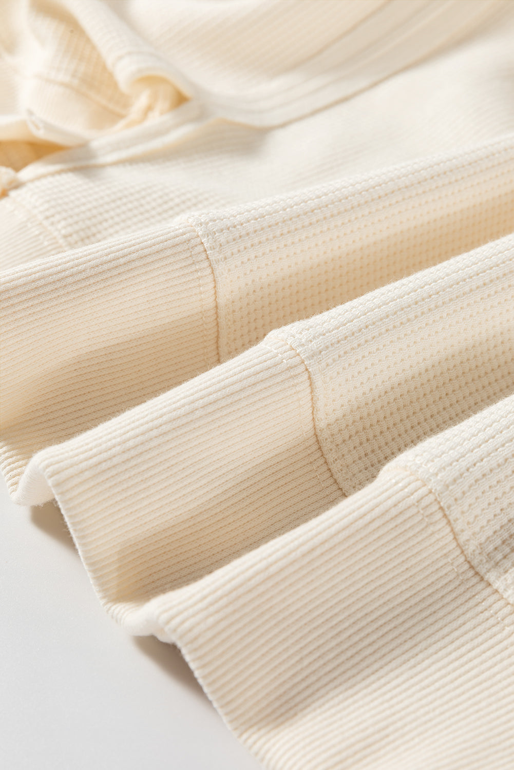 White Solid Colour Waffle Knit Drop Shoulder Plus Size Sweatshirt - eAura