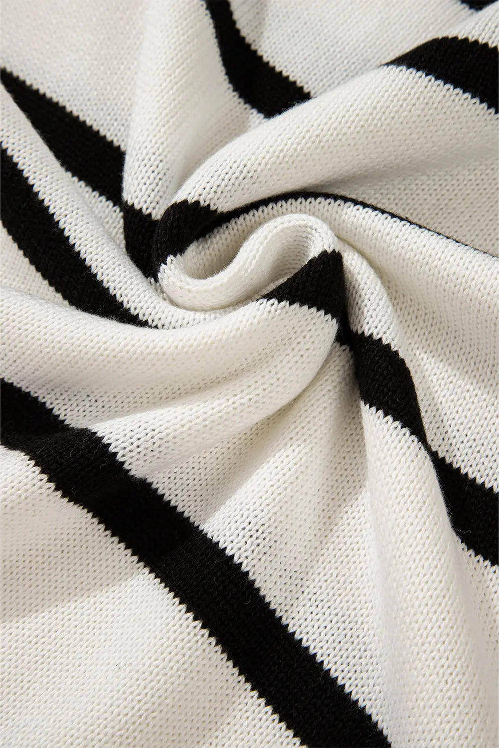 White Stripe Colour Contrast Drop Shoulder Crew Neck Sweater Beagle Boutique Fashion Outlet