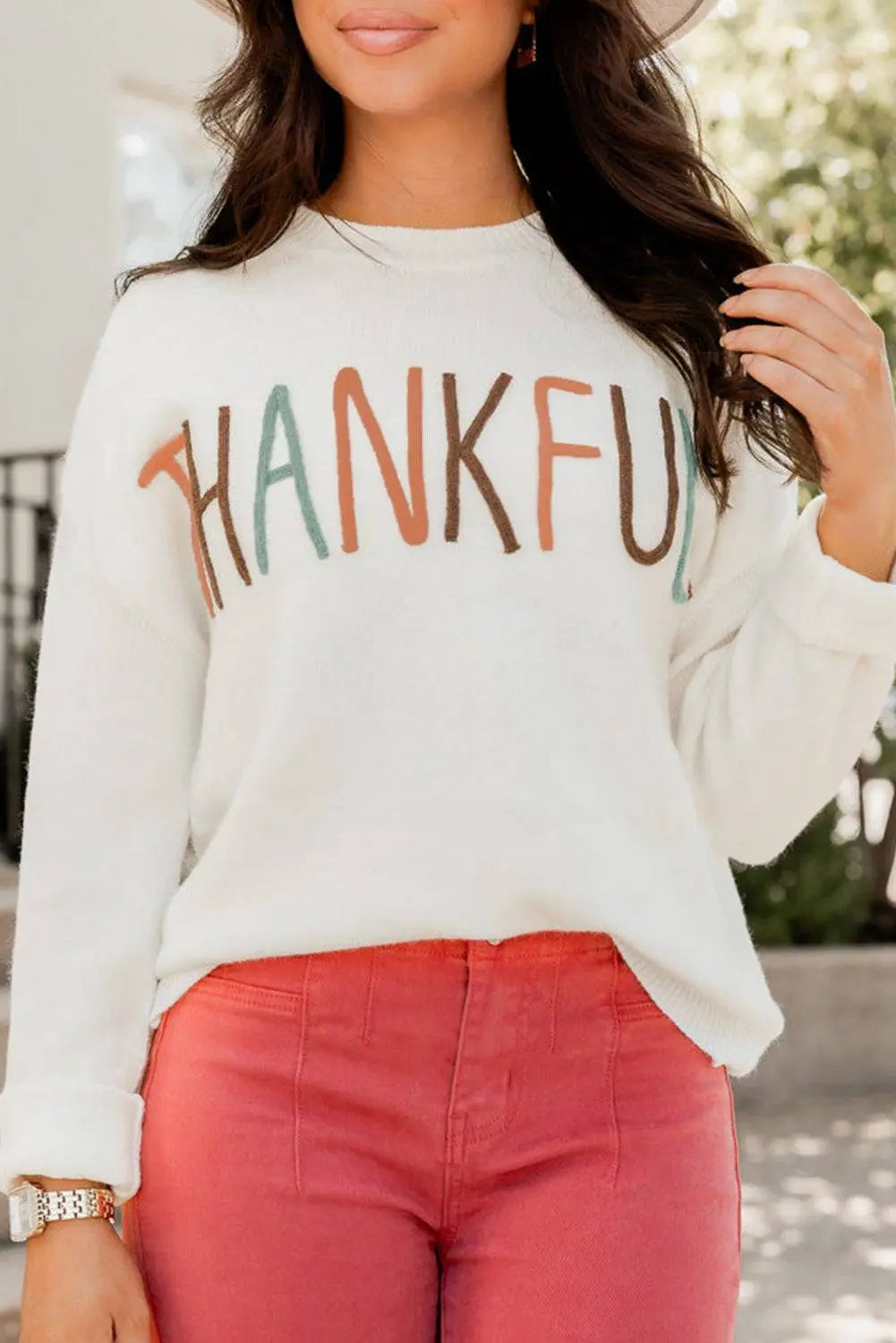 White Thankful Ivory Embroidered Sweater - BB Fashion Outlet
