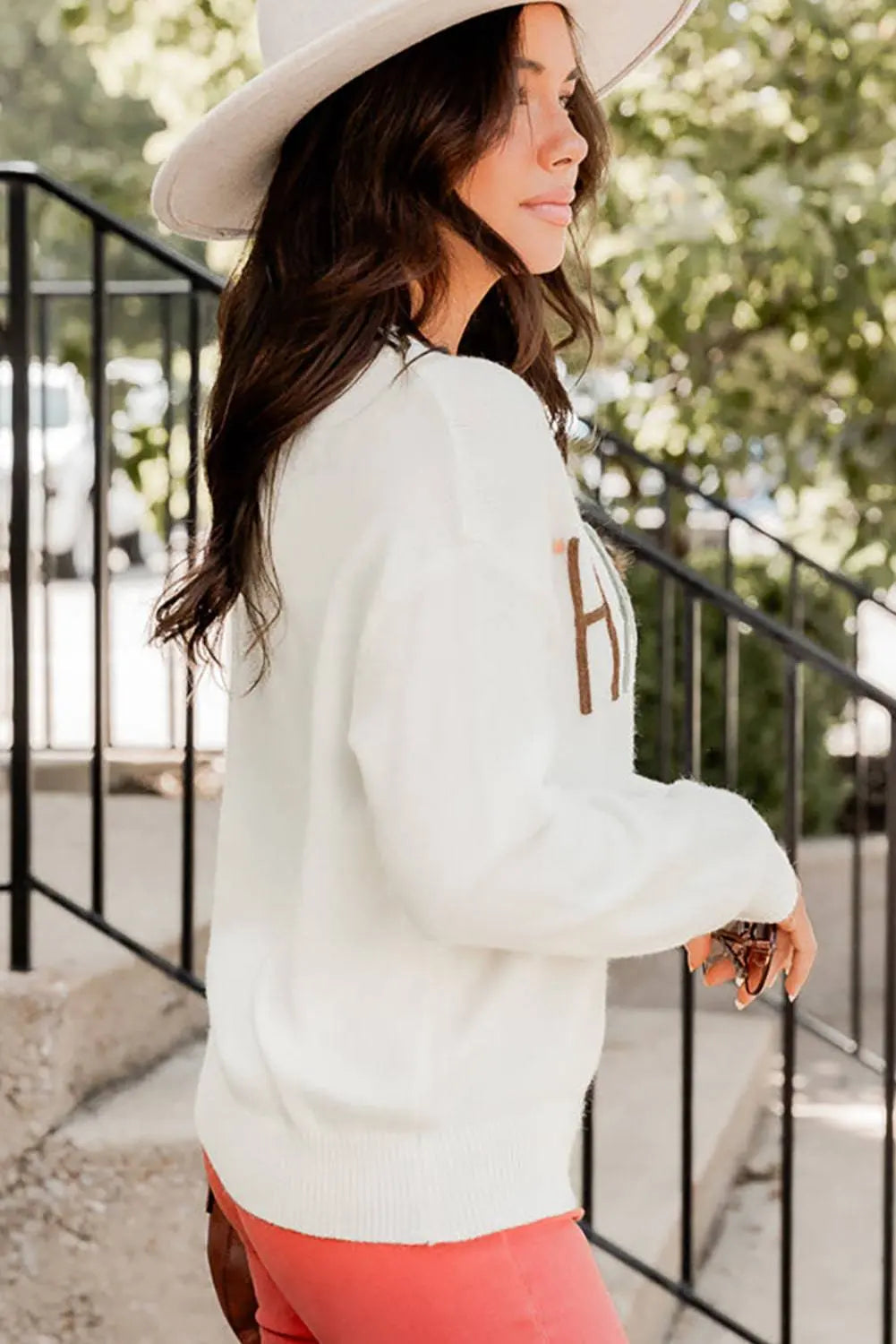 White Thankful Ivory Embroidered Sweater - BB Fashion Outlet