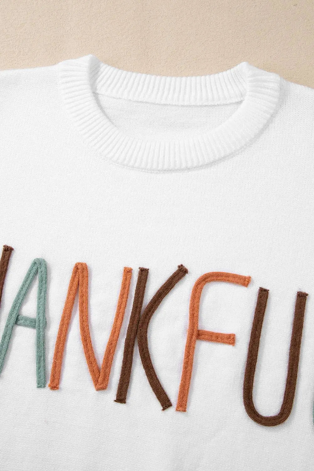 White Thankful Ivory Embroidered Sweater - BB Fashion Outlet